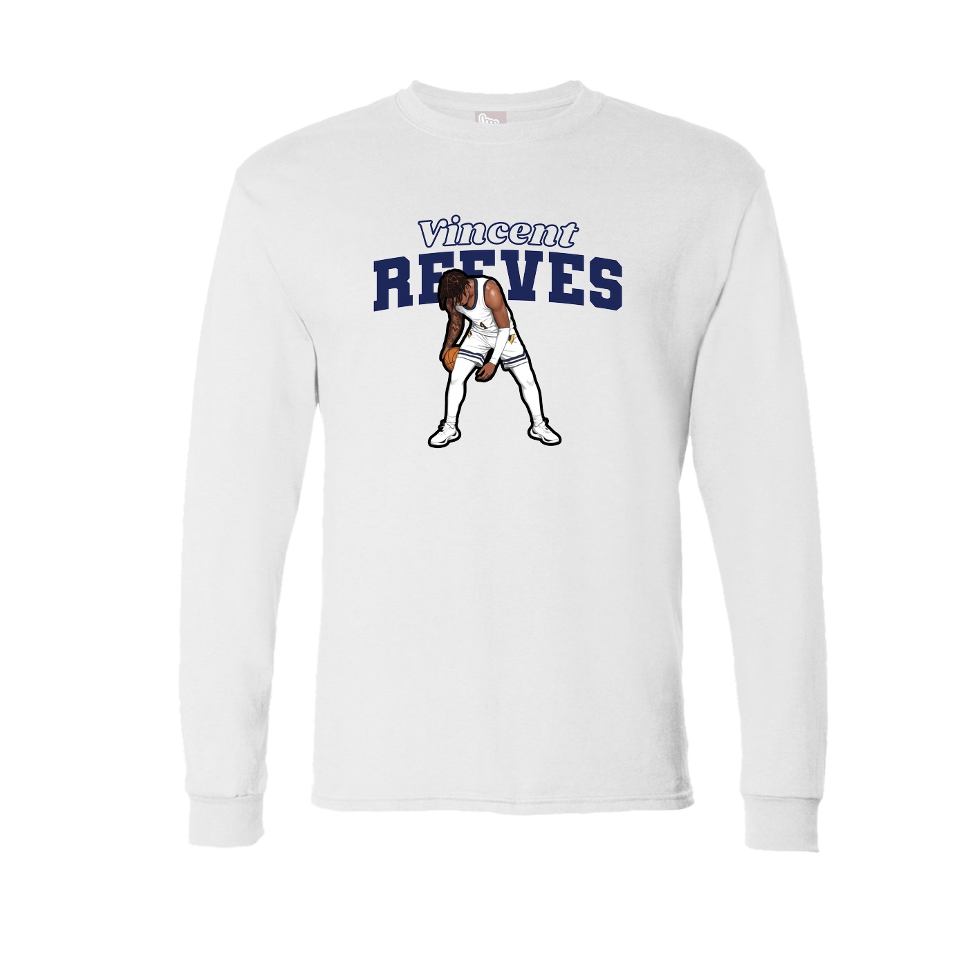 Long Sleeve Tee — Name Arch in White