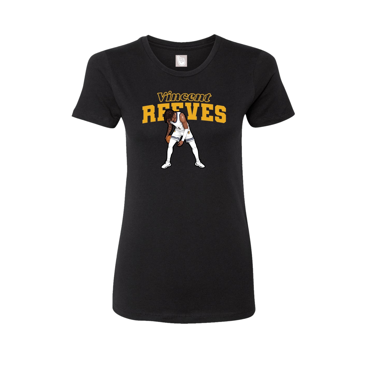 Fitted Women's Tee — Name Arch in Black