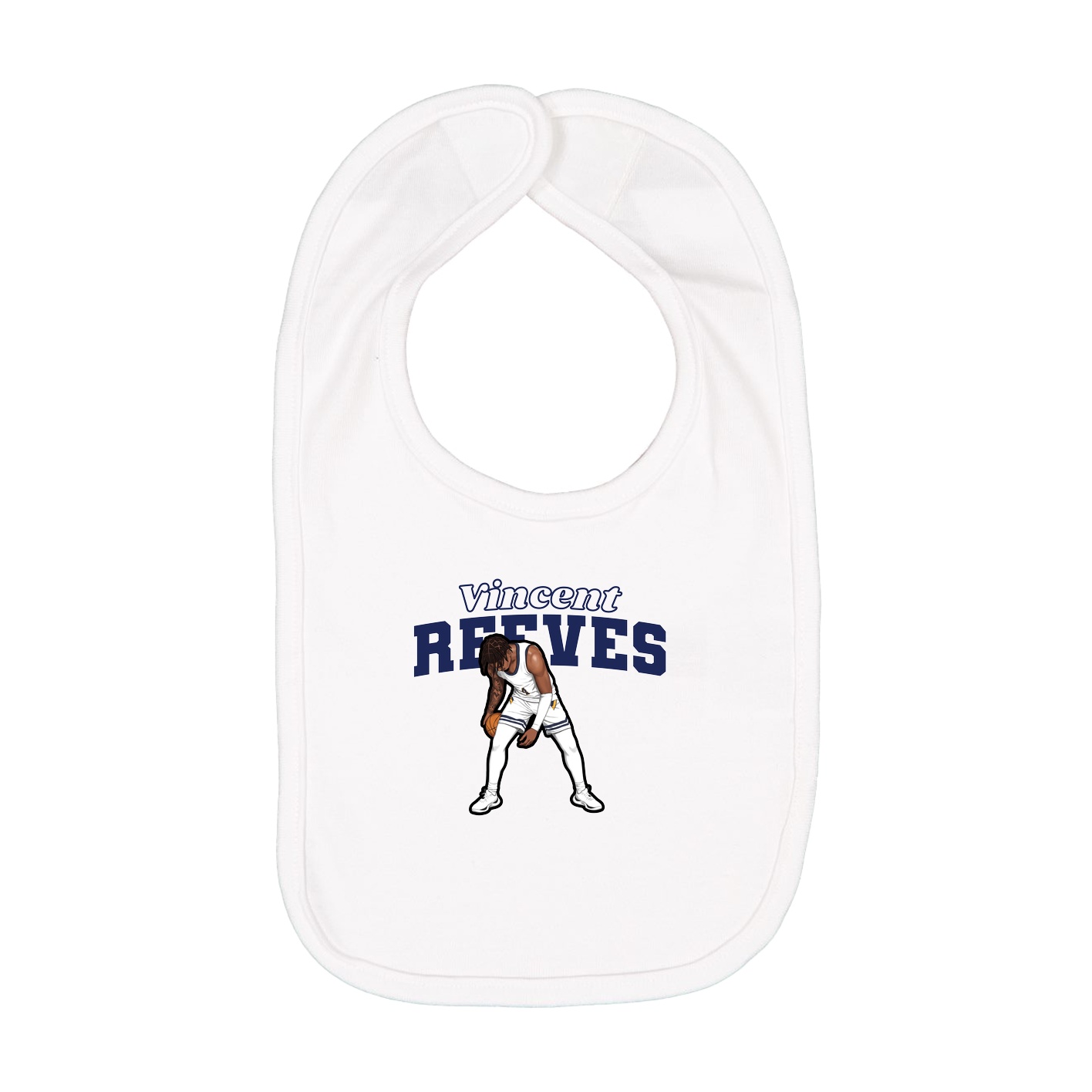 Infant Bib — Name Arch in White