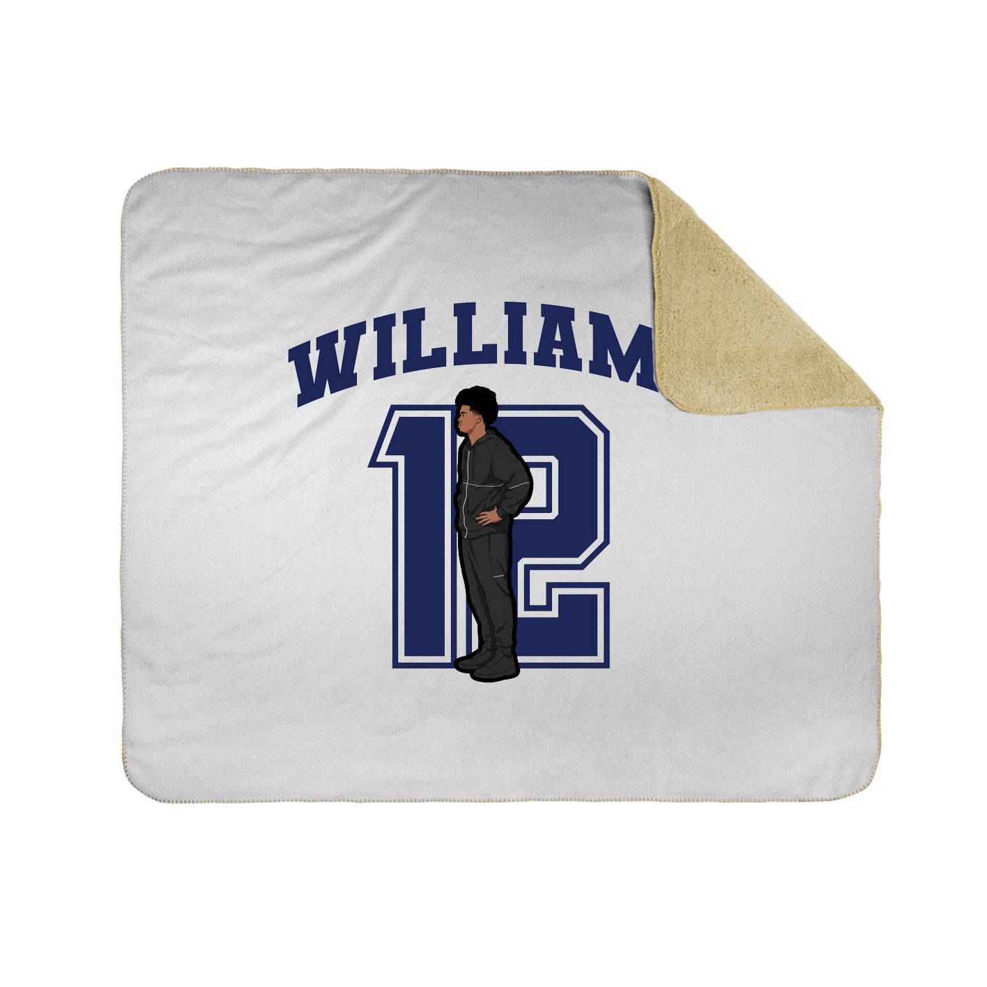 Throw Blanket — Number in White