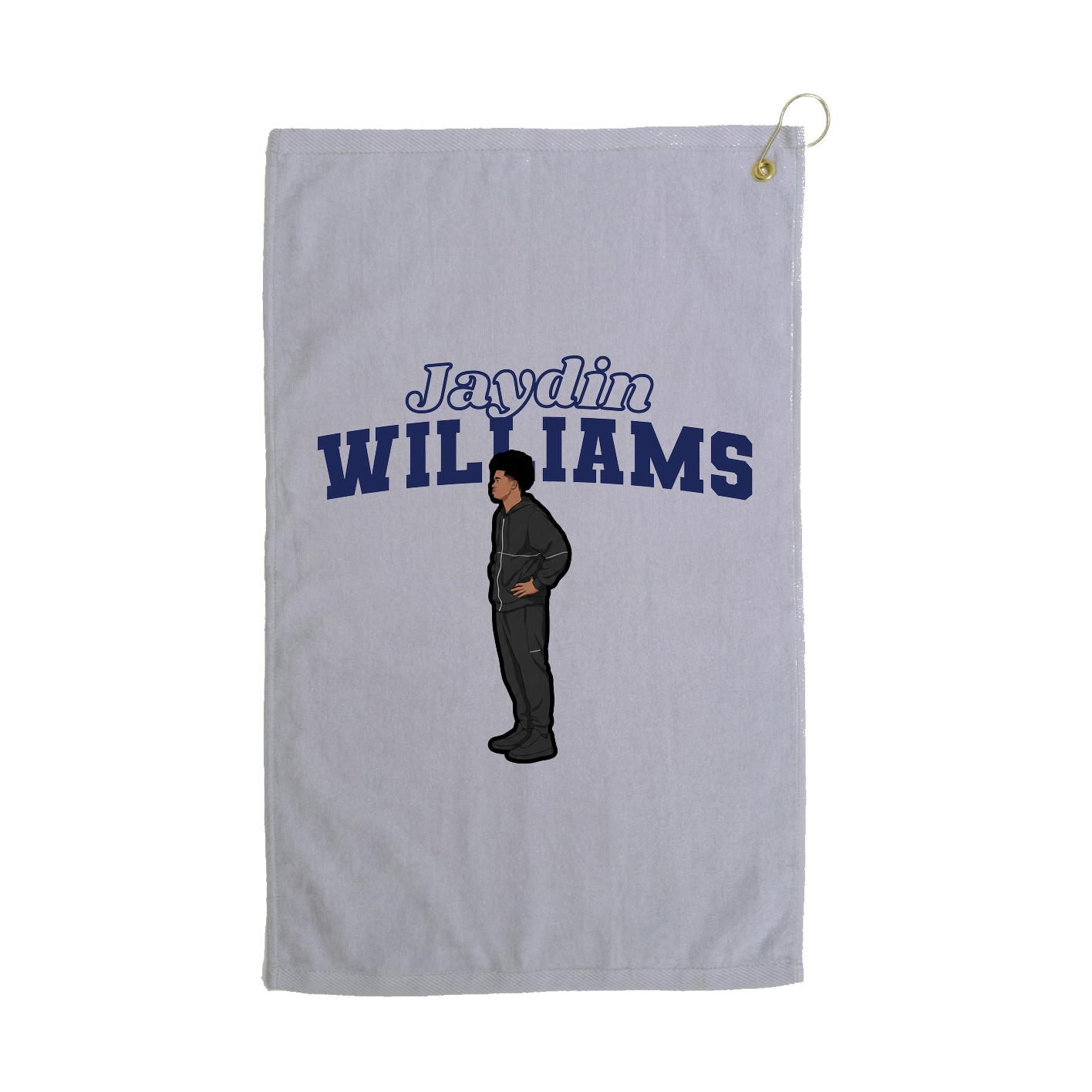 Golf Towel — Name Arch in Grey