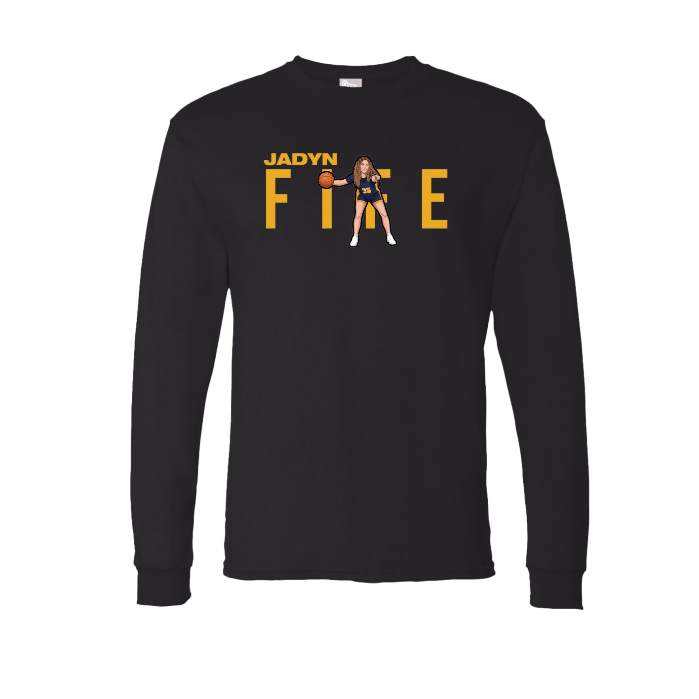Long Sleeve Tee — Player Name in Black