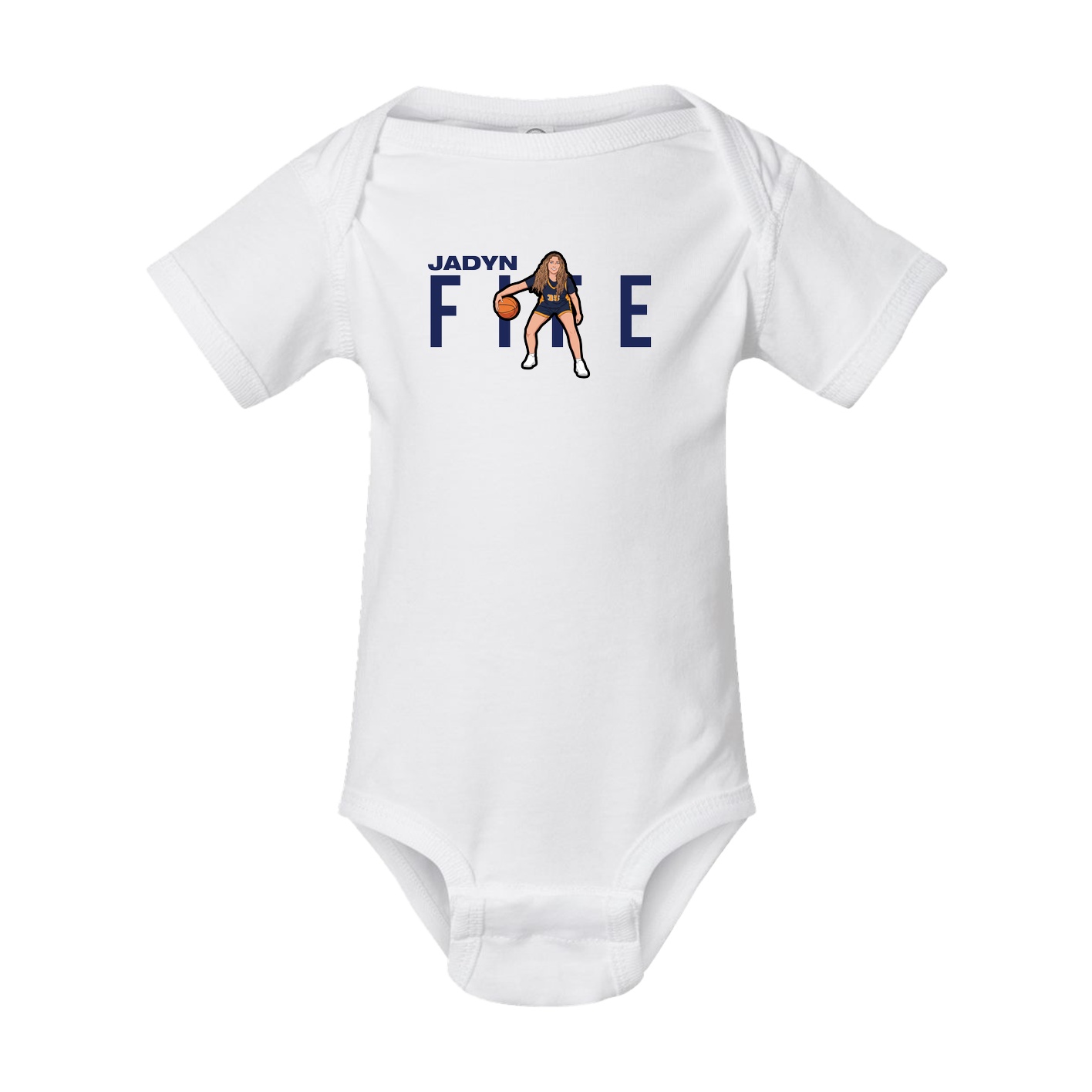 Baby Onesie — Player Name in White