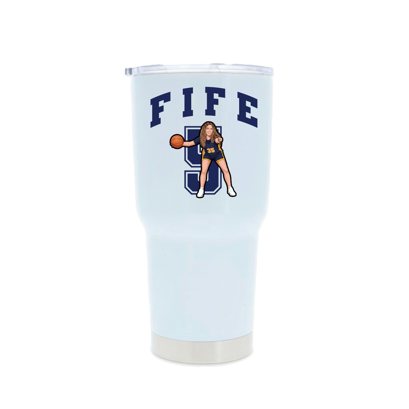 30oz Stainless Steel Tumbler — Number in White