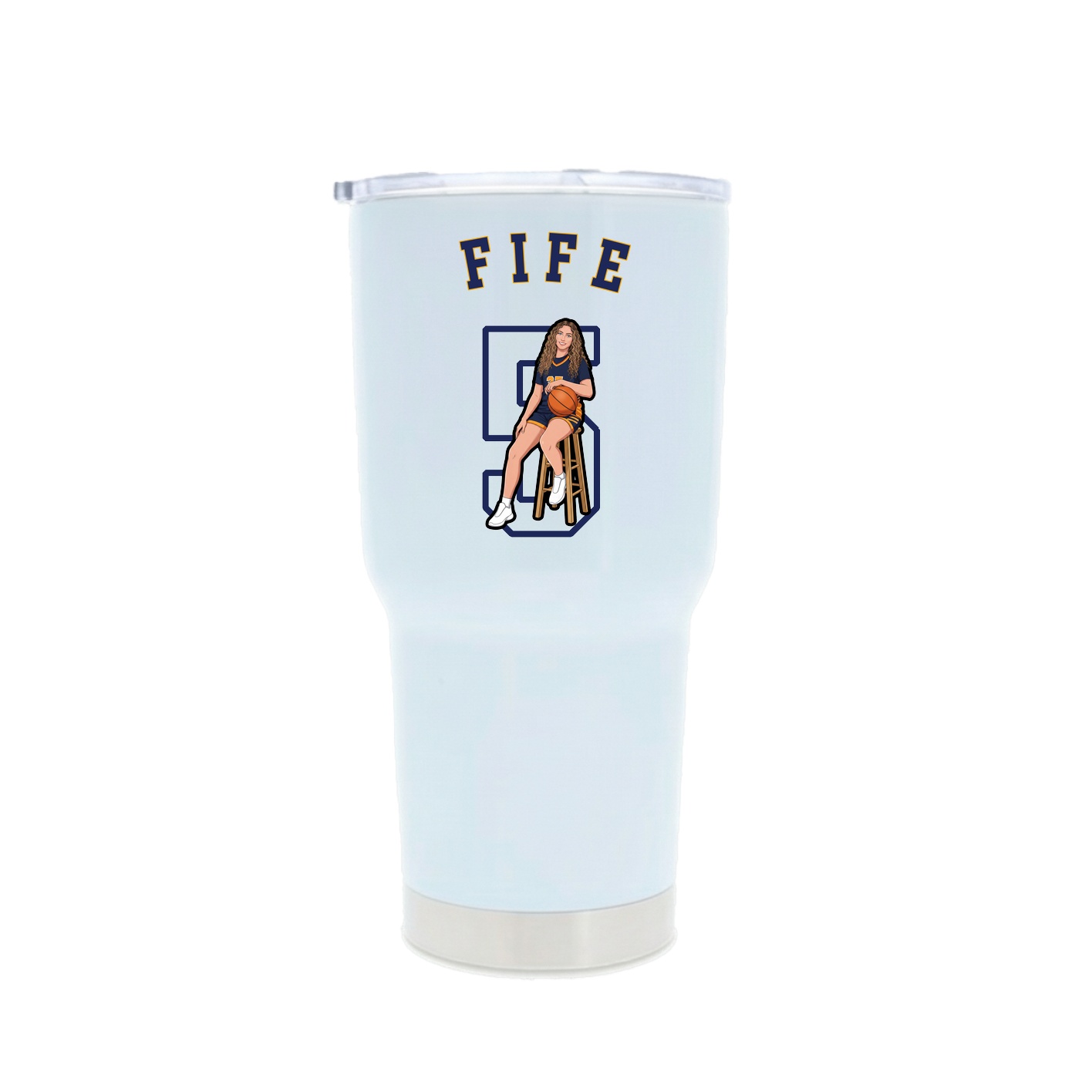 30oz Stainless Steel Tumbler — Shirsey Arch in White
