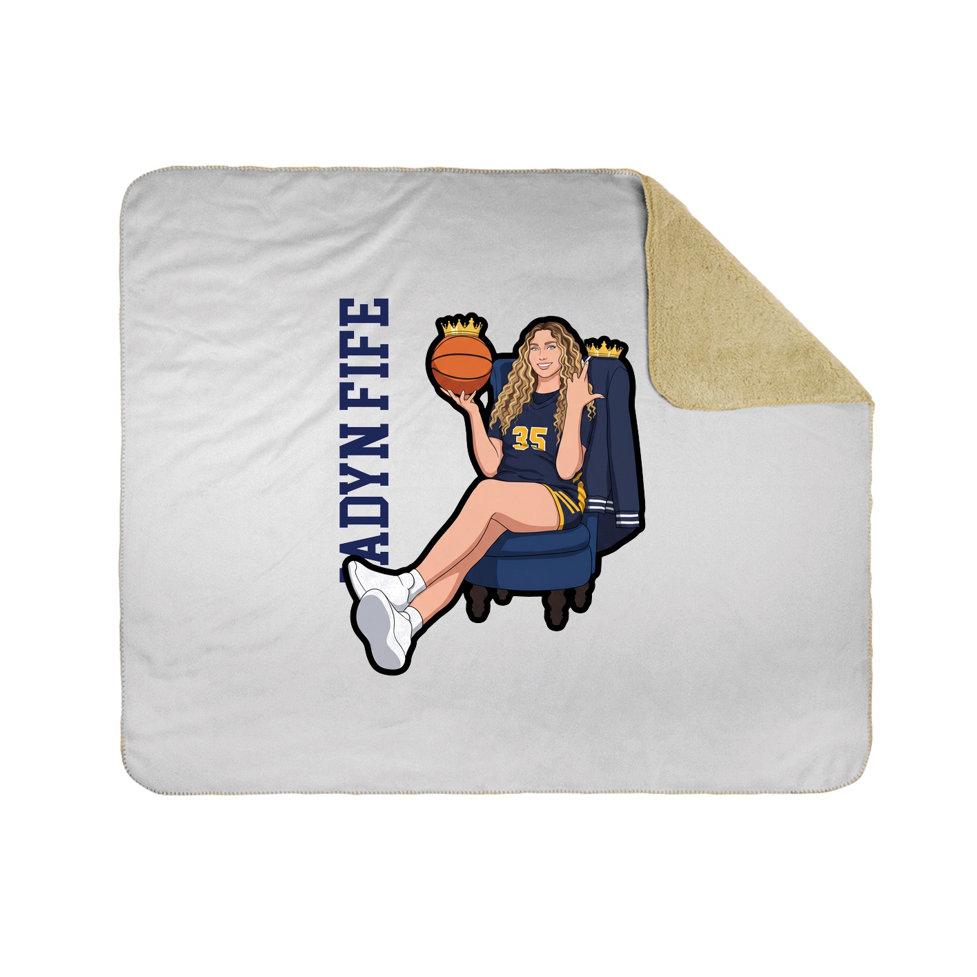 Throw Blanket — Name Vertical in White