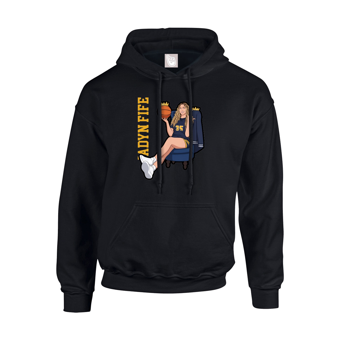 Youth Hoodie — Name Vertical in Black