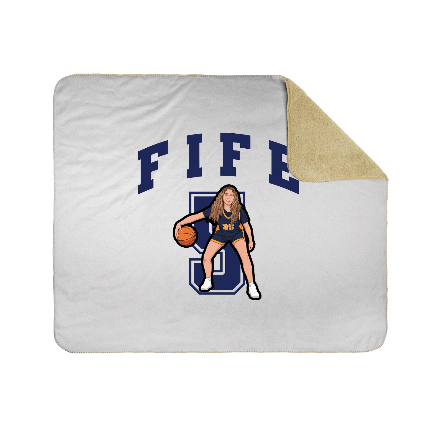 Throw Blanket — Number in White