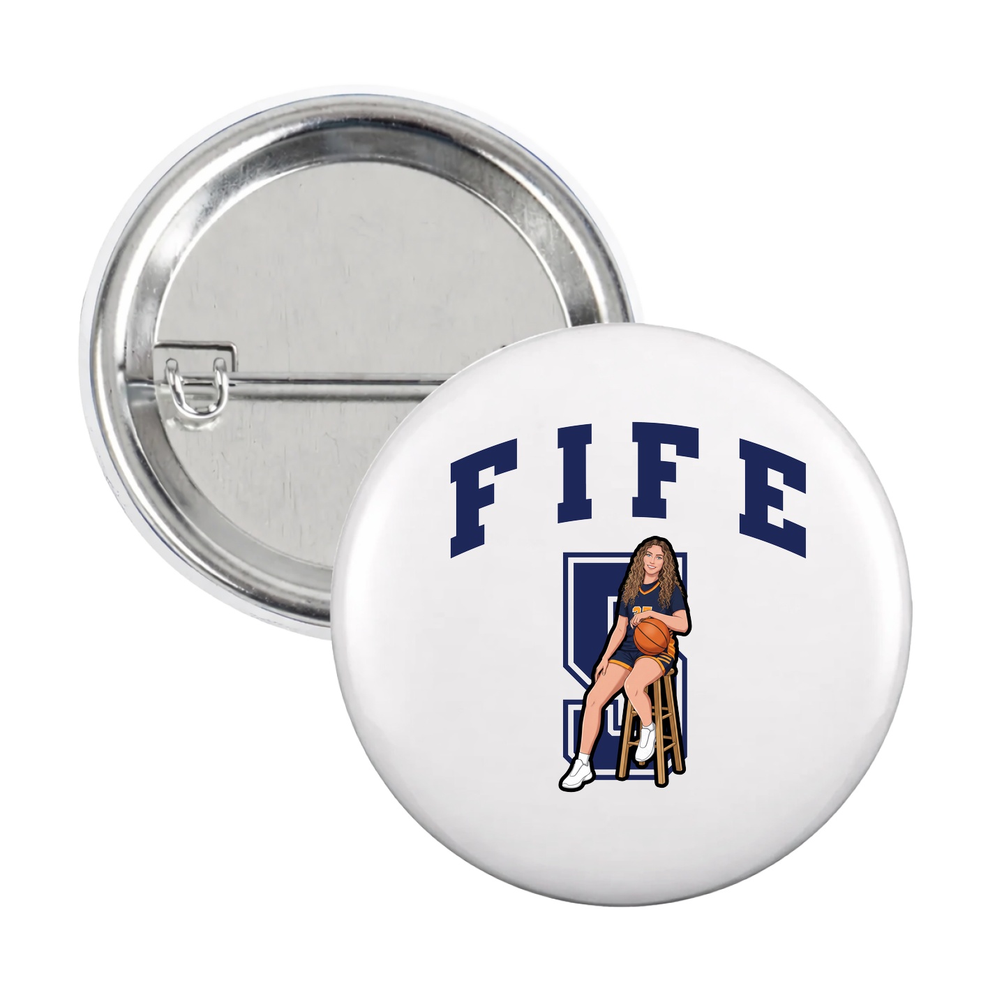 Game Day Button — Number in White