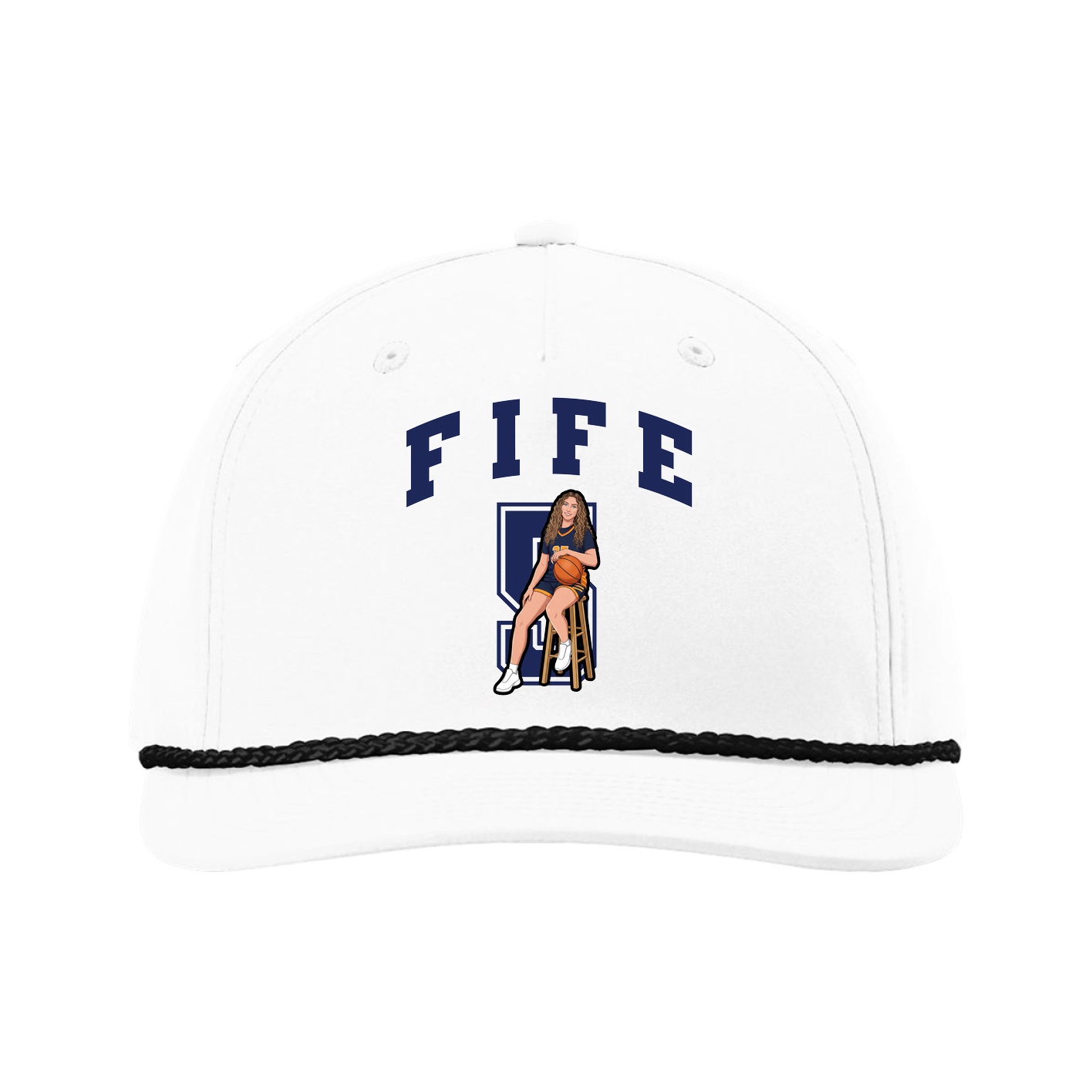 Five-Panel Classic Rope Cap — Number in White