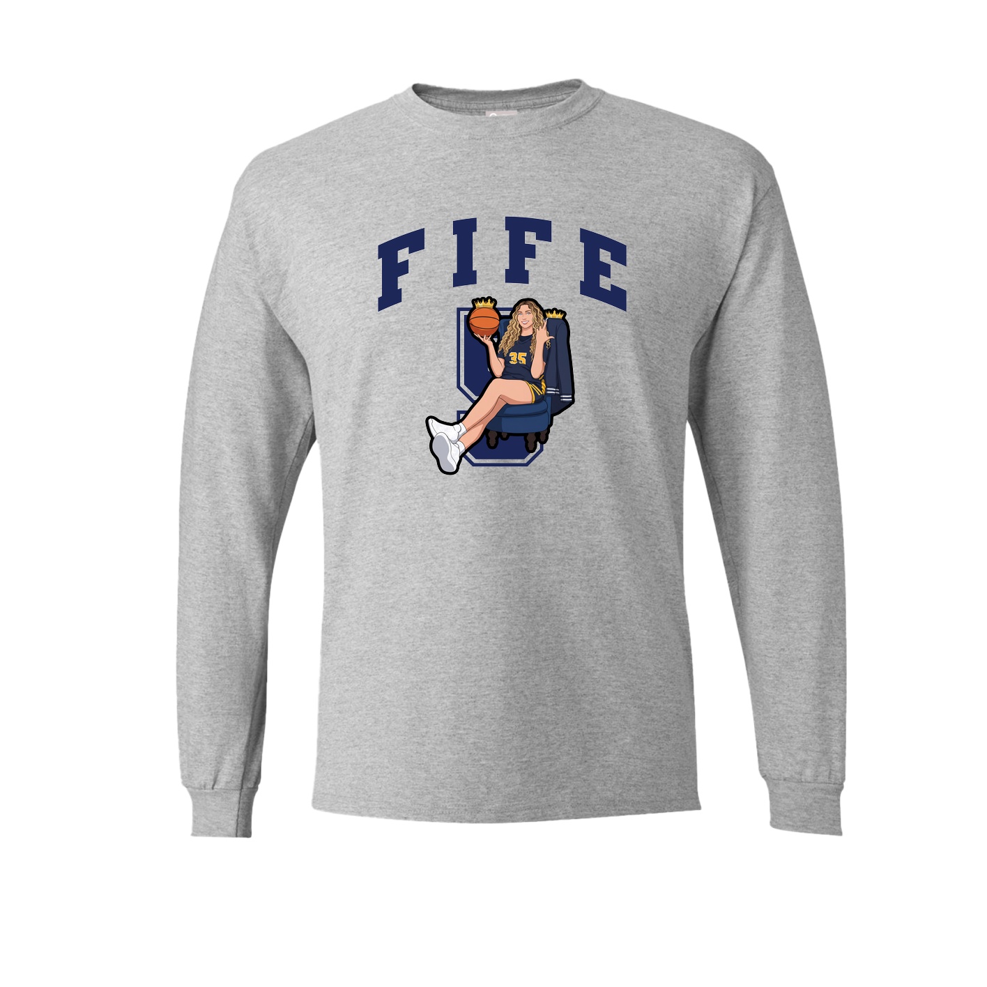 Long Sleeve Tee — Number in Grey