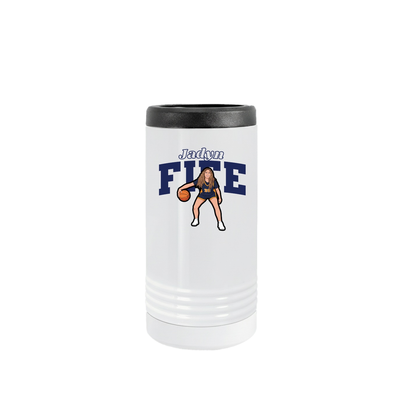 Slim Beverage Holder — Name Arch in White