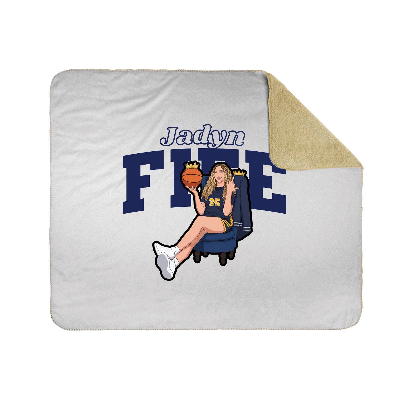 Throw Blanket — Name Arch in White