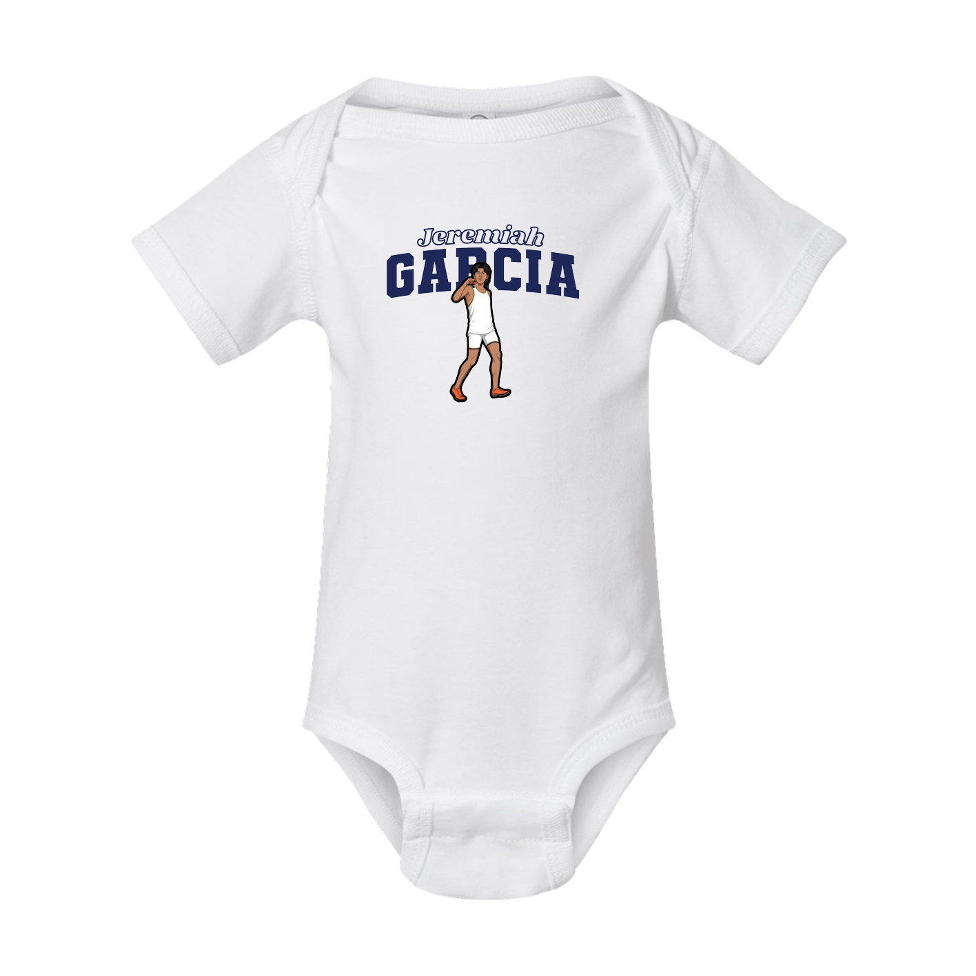 Baby Onesie — Name Arch in White