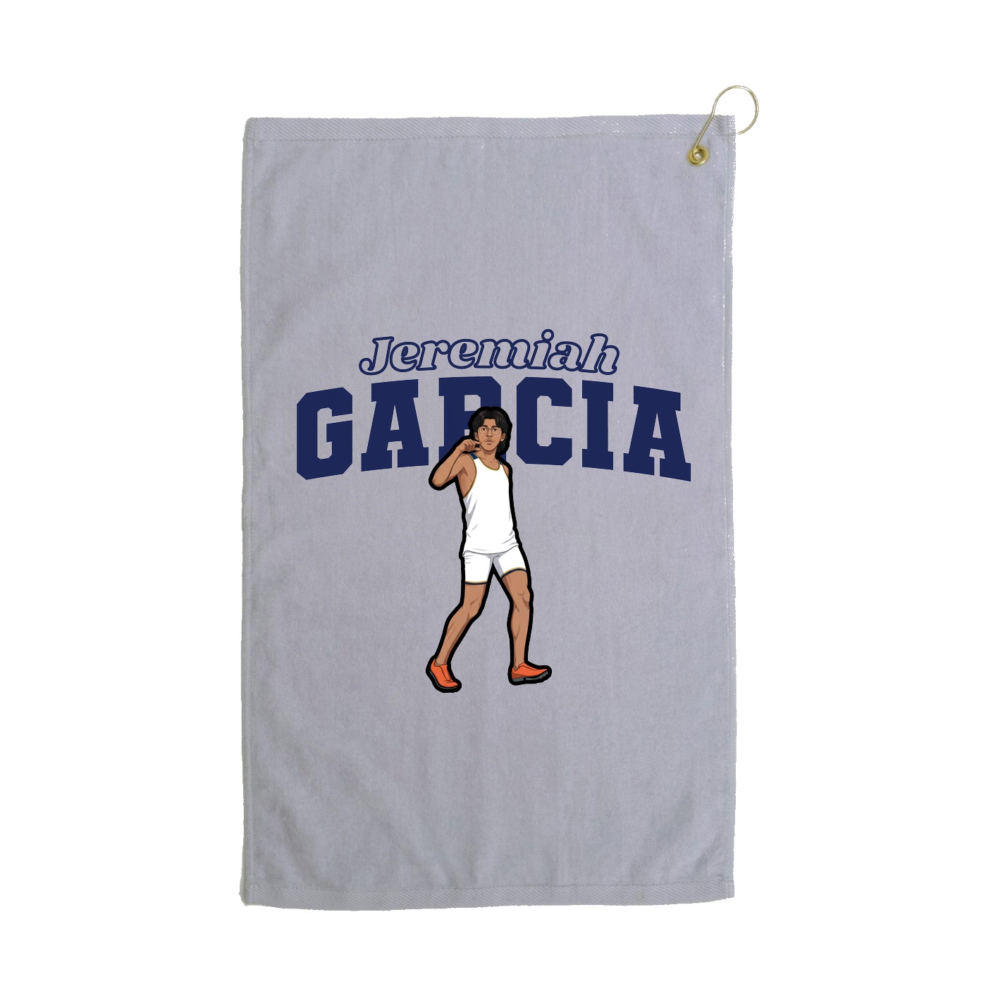 Golf Towel — Name Arch in Grey
