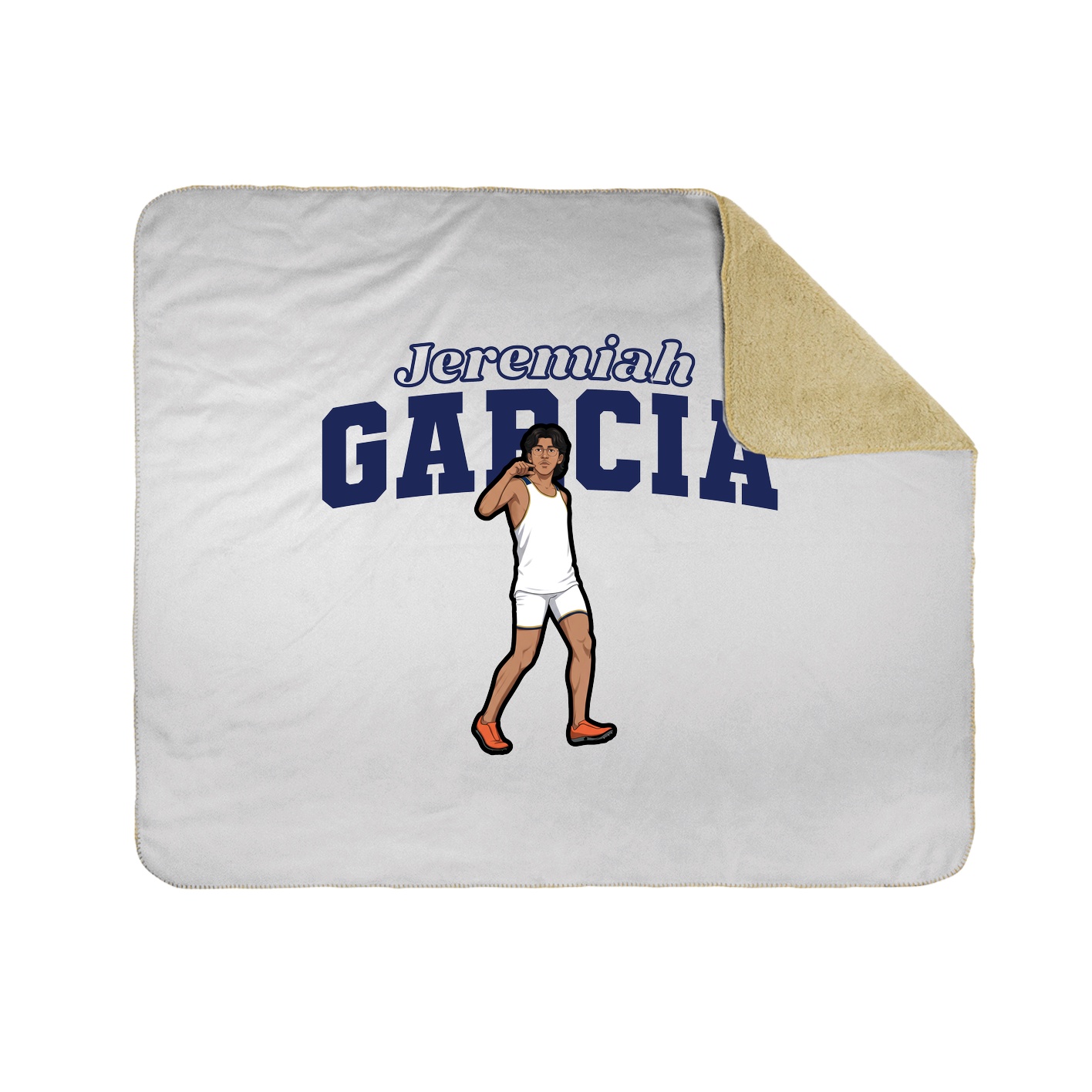 Throw Blanket — Name Arch in White