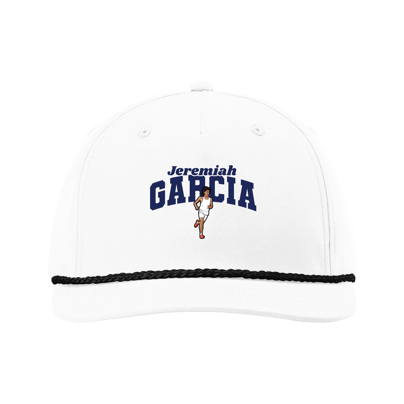 Five-Panel Classic Rope Cap — Signature Arch in White