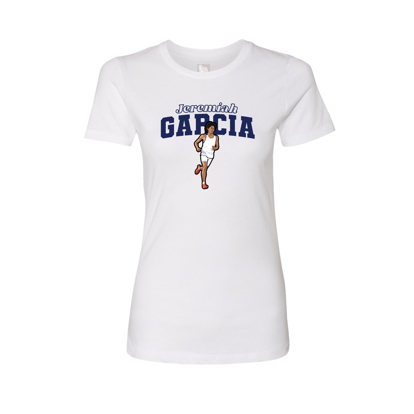Womens Tee — Name Arch in White