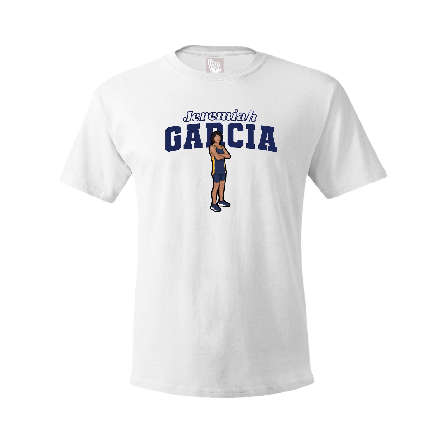 Youth Tee — Name Arch in White