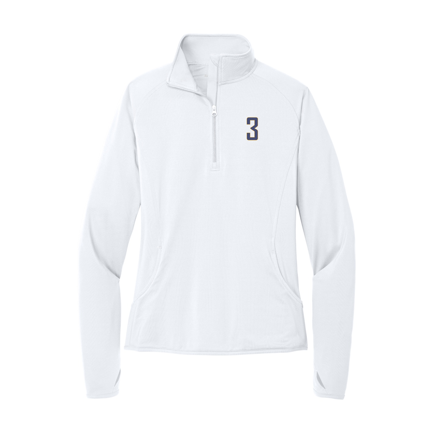 Women's Q-Zip Pullover — Front Shirsy in White