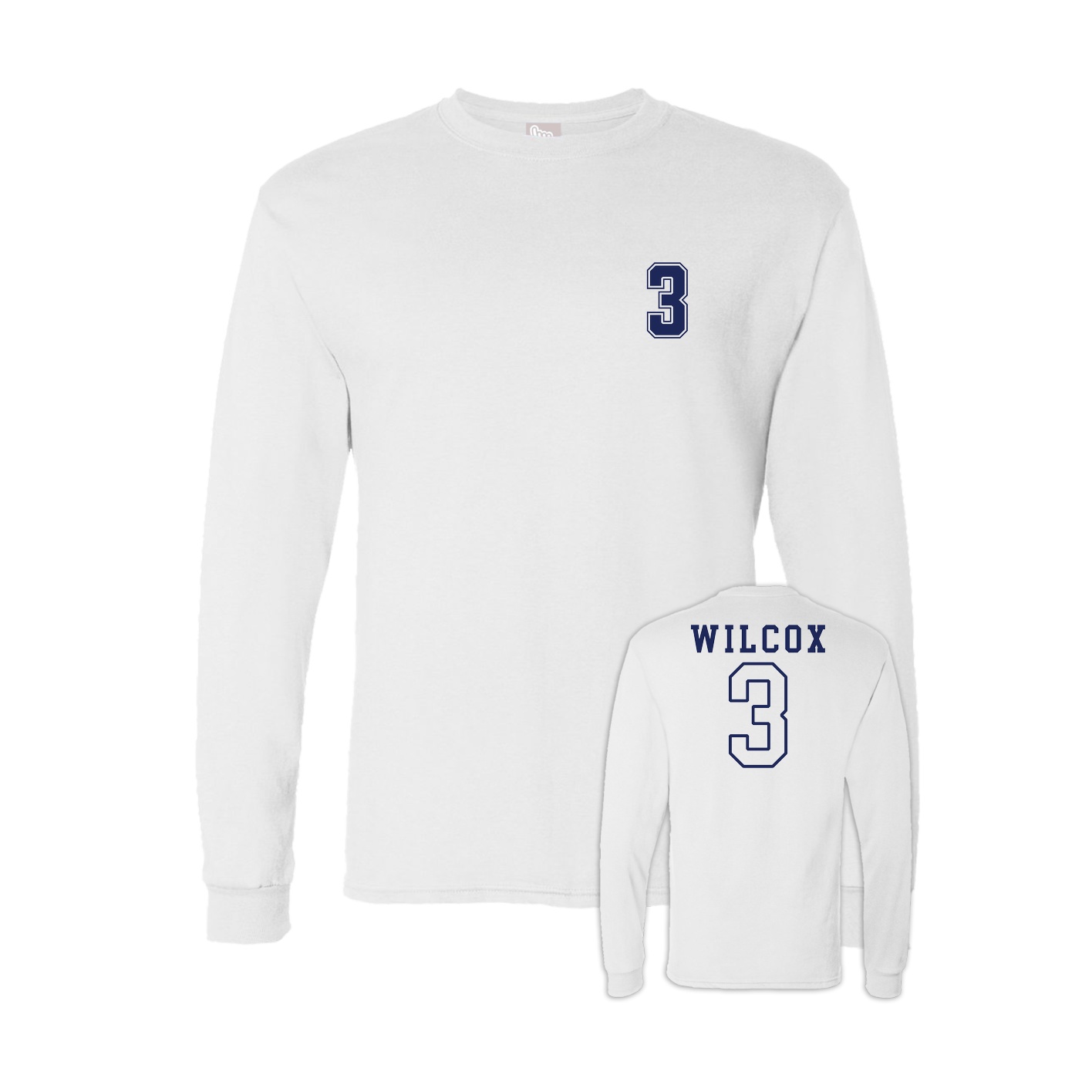 Long Sleeve Tee — Chest Back in White