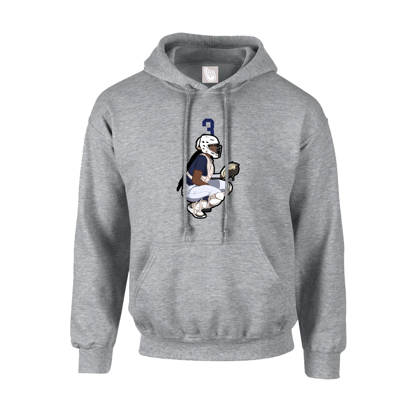 Youth Hoodie — Number Top in Grey