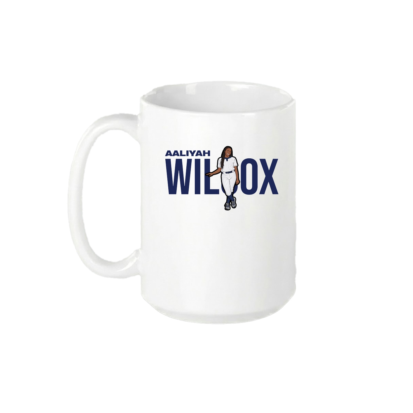 15oz Coffee Mug — Player Name in White