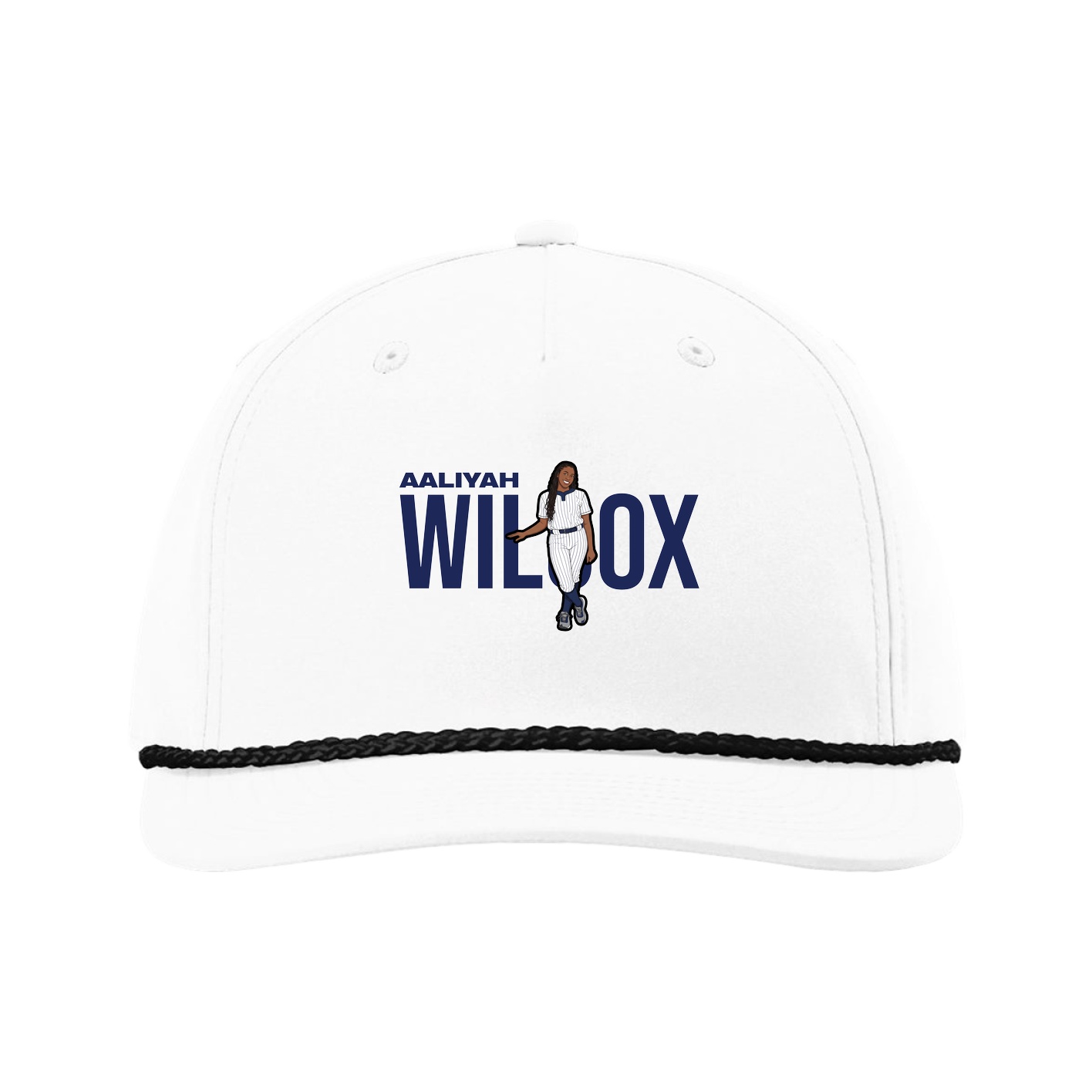 Five-Panel Classic Rope Cap — Player Name in White