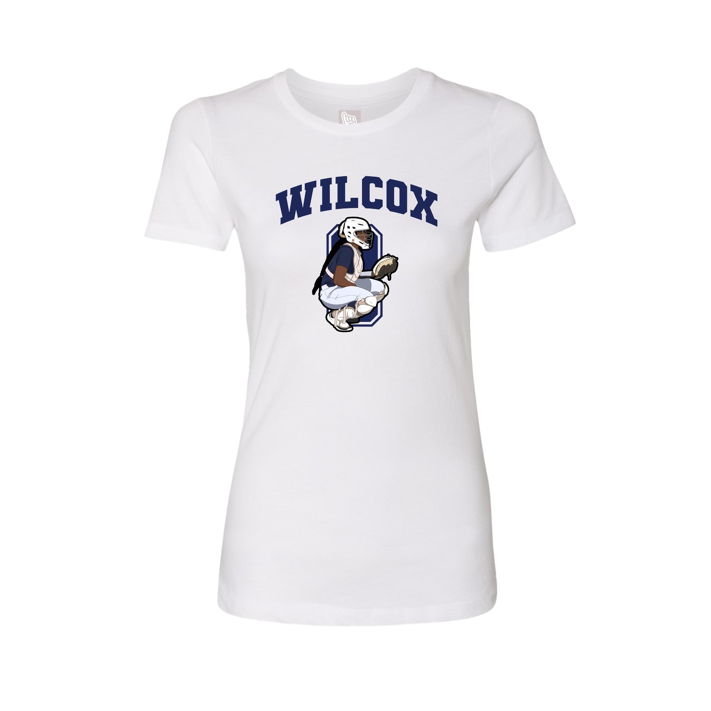 Fitted Women's Tee — Number in White