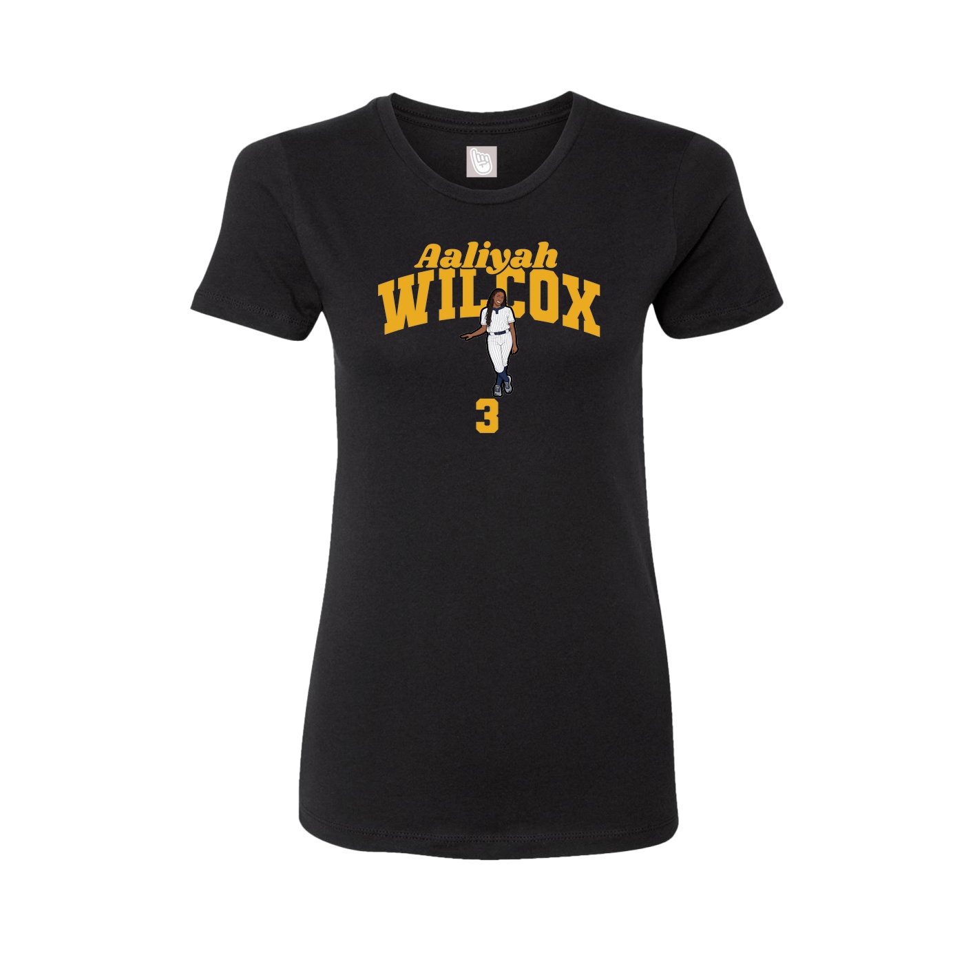 Fitted Women's Tee — Signature Arch in Black
