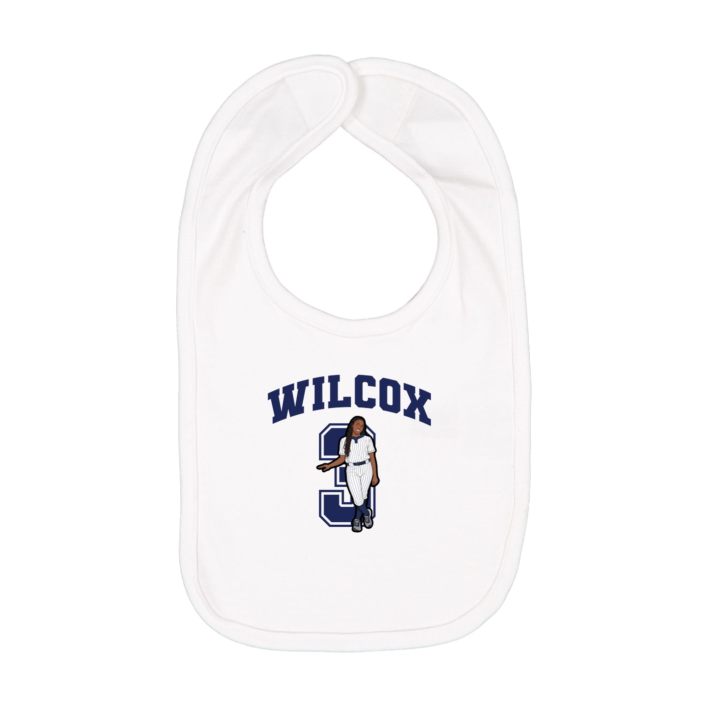 Infant Bib — Number in White