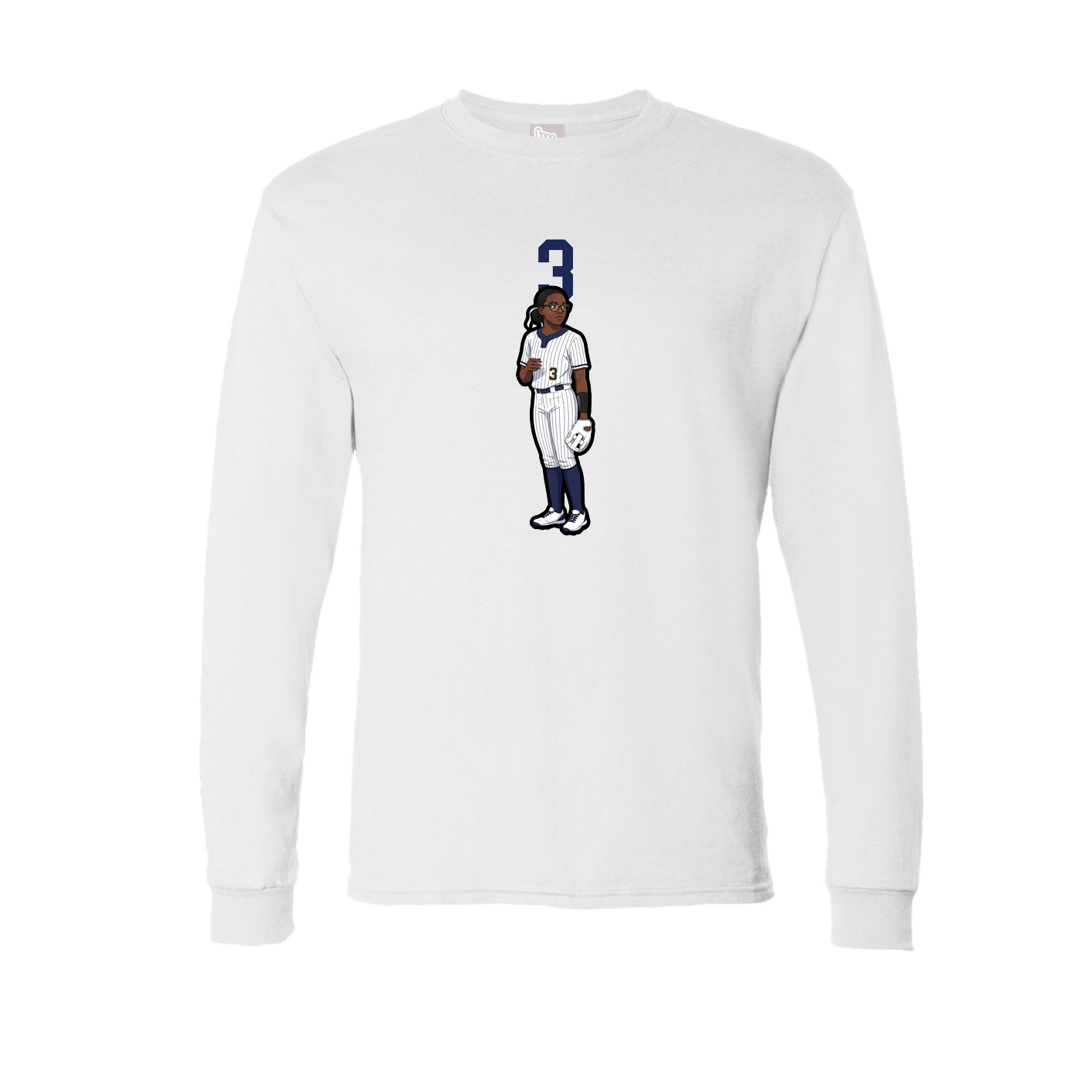 Long Sleeve Tee — Number Top in White