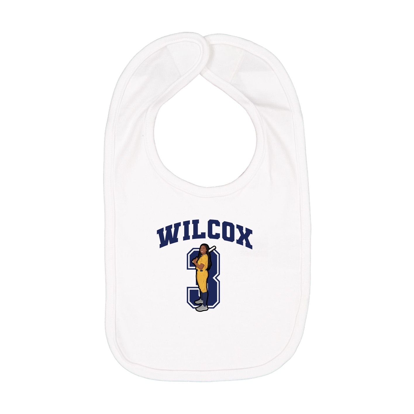 Infant Bib — Number in White