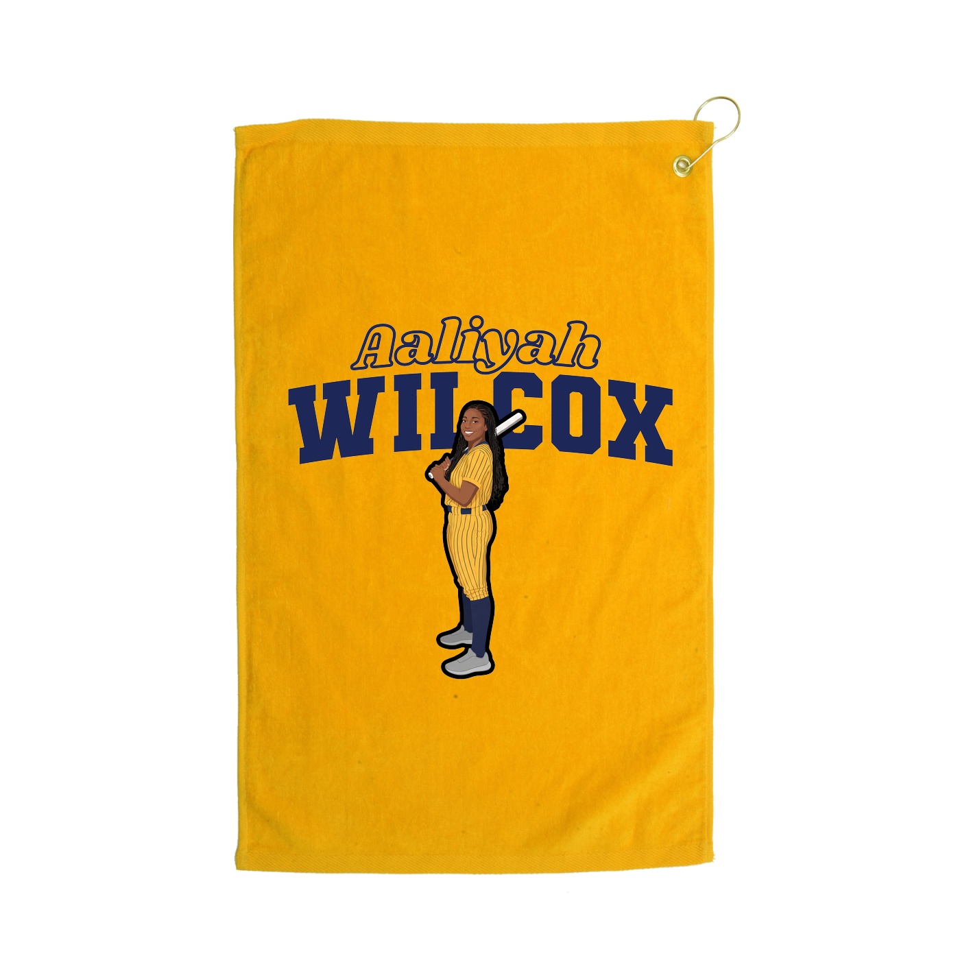 Golf Towel — Name Arch in Gold