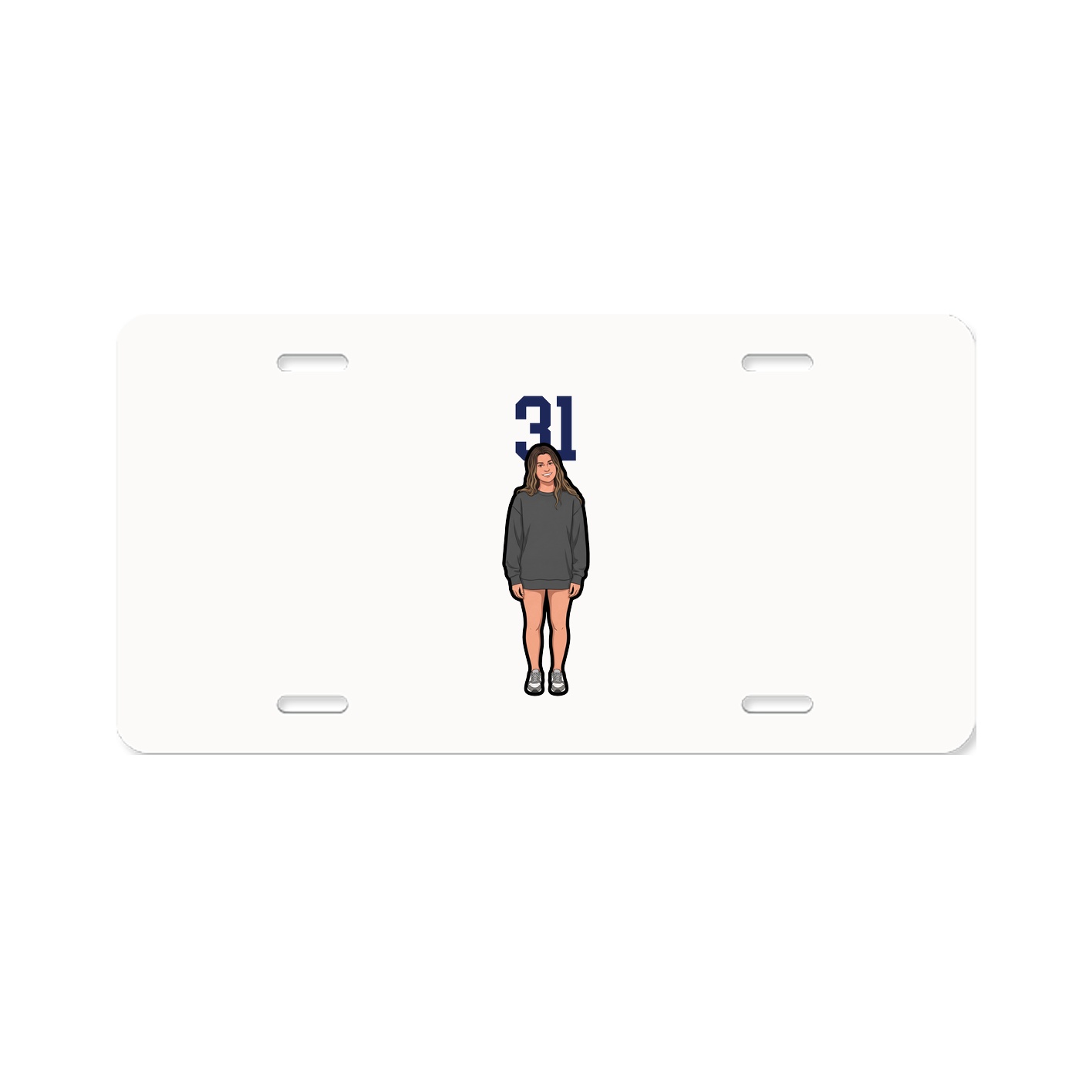 License Plate — Number Top in Classic