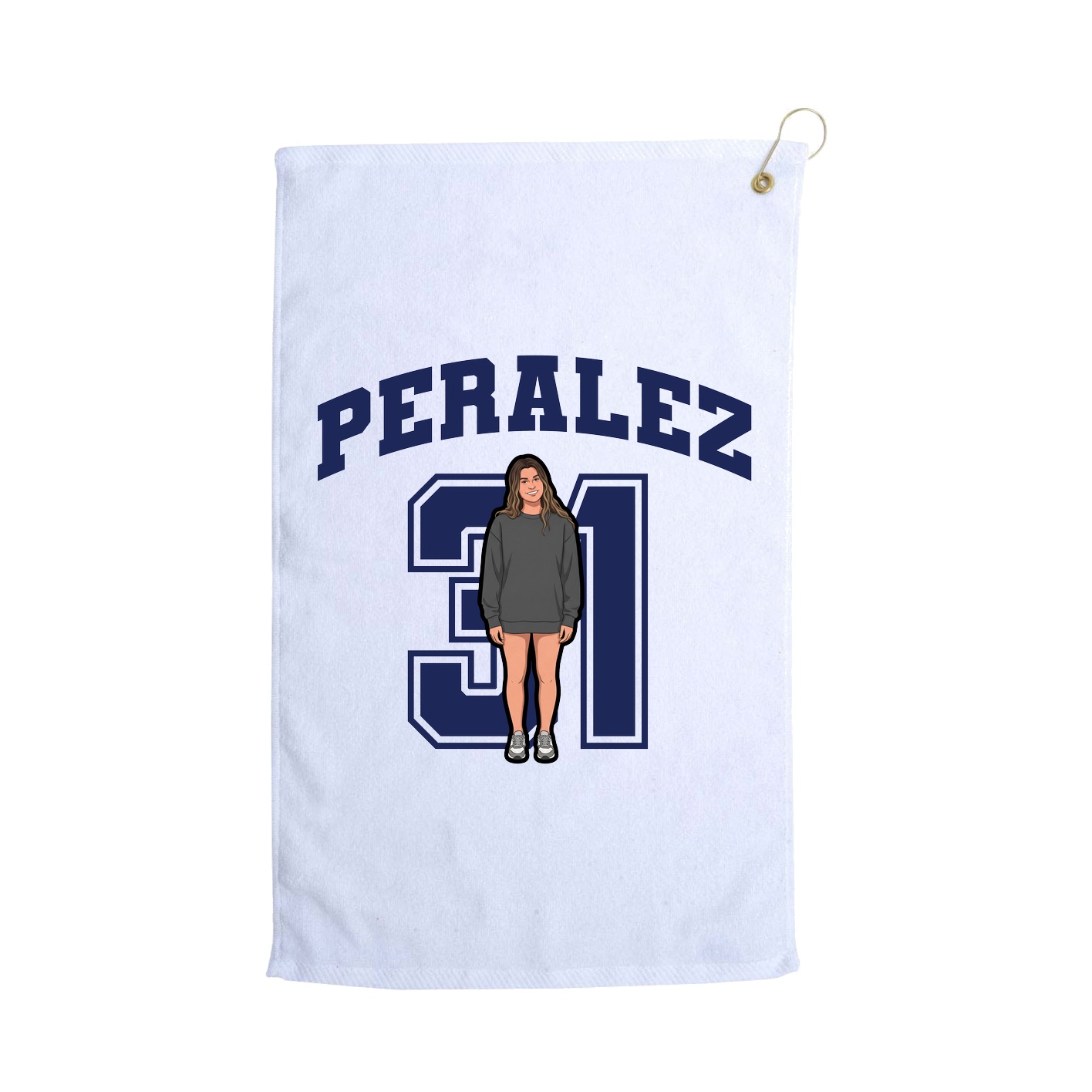Golf Towel — Number in White