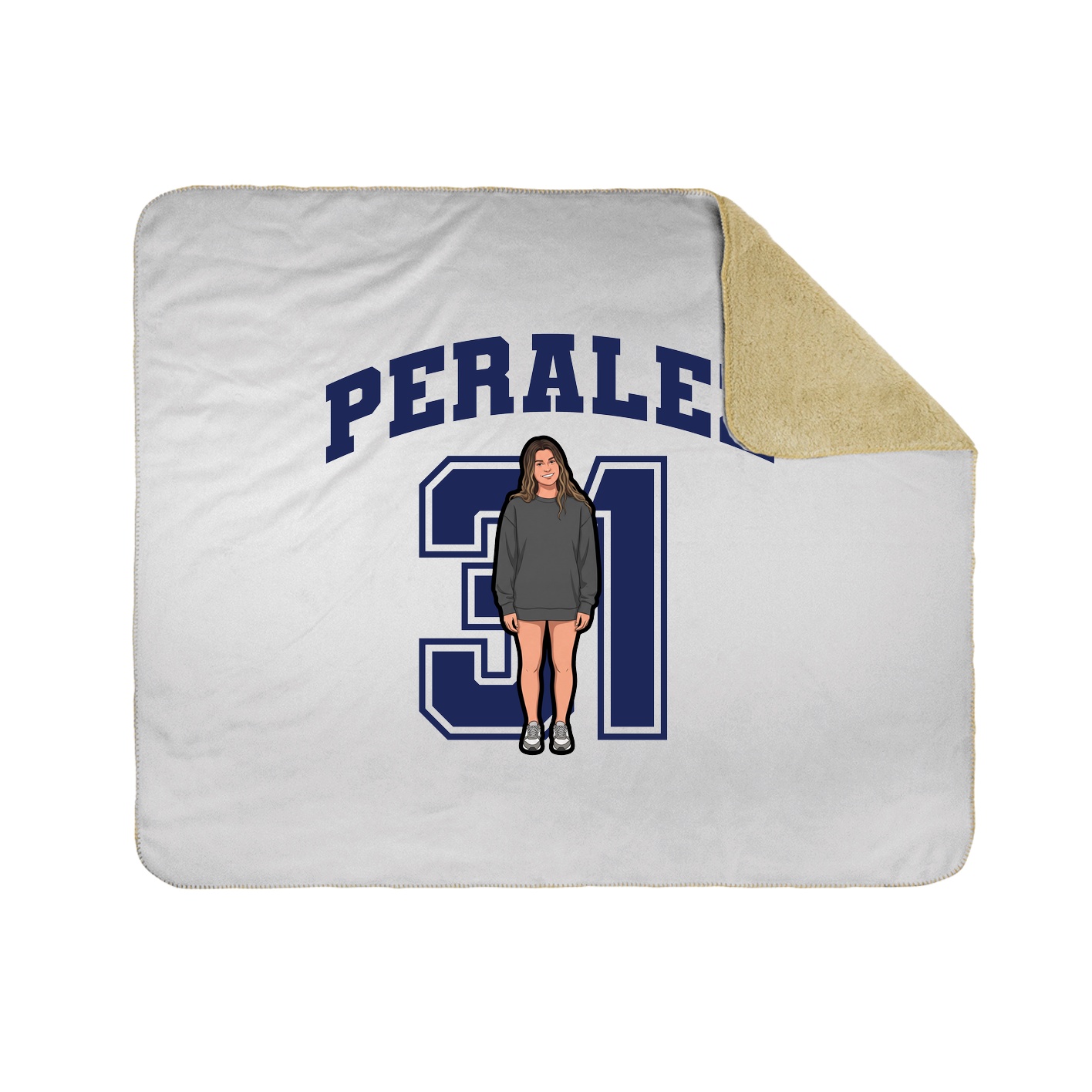 Throw Blanket — Number in White