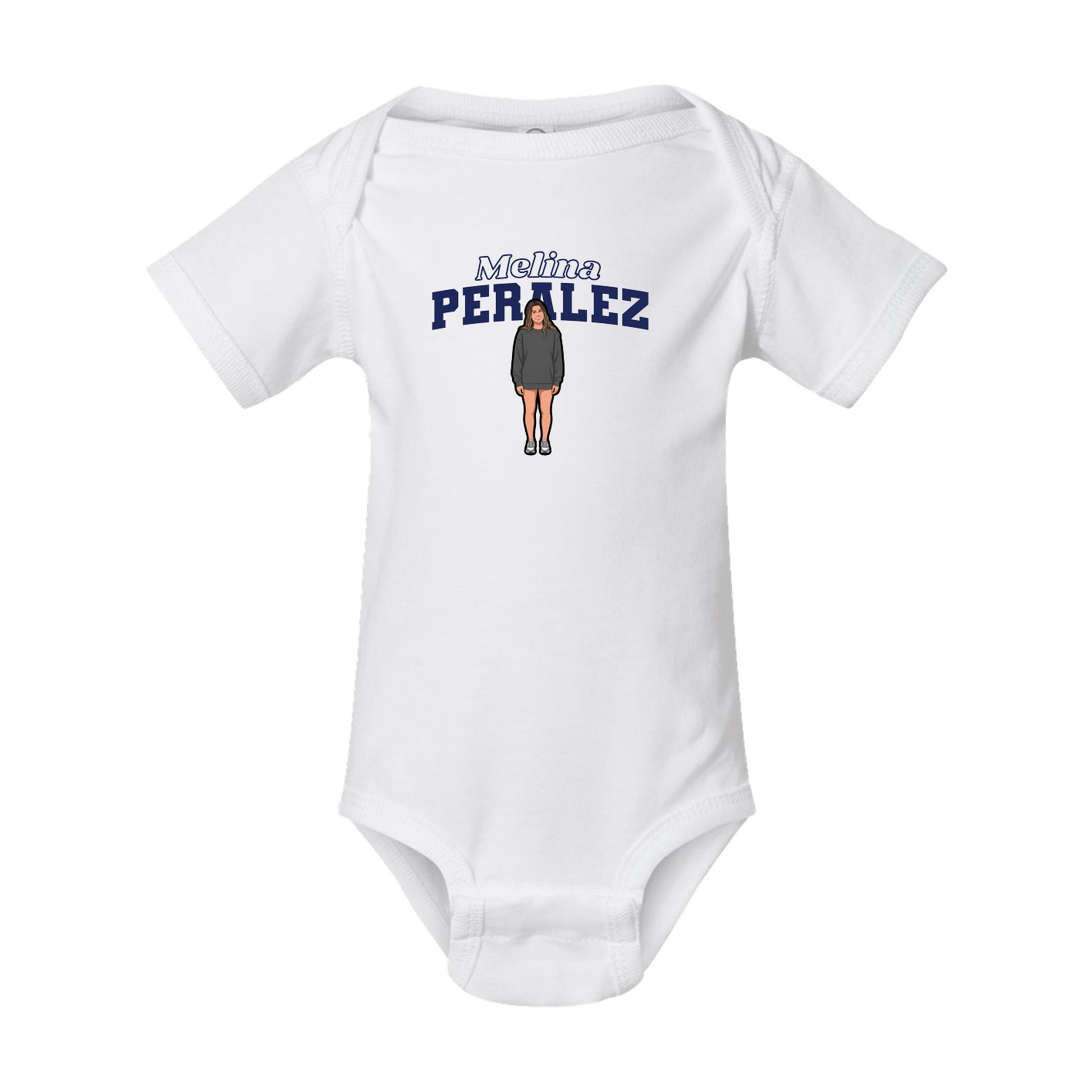 Baby Onesie — Name Arch in White
