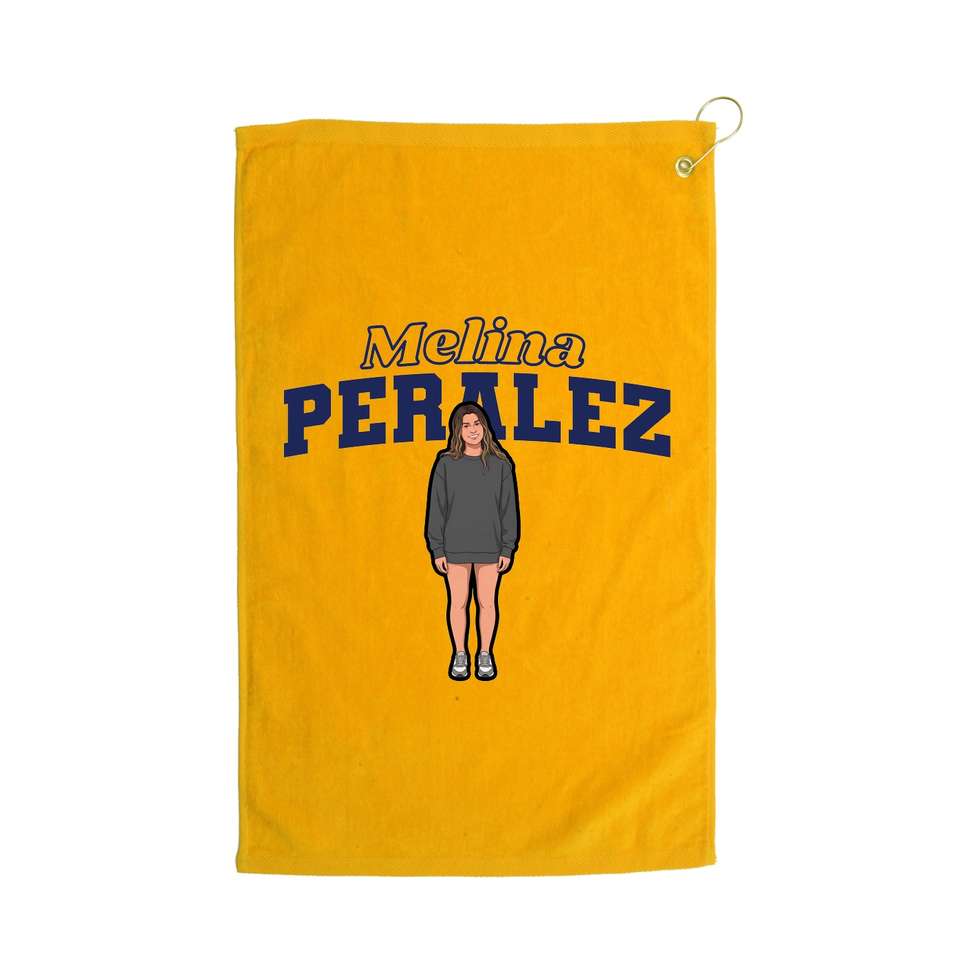 Golf Towel — Name Arch in Gold
