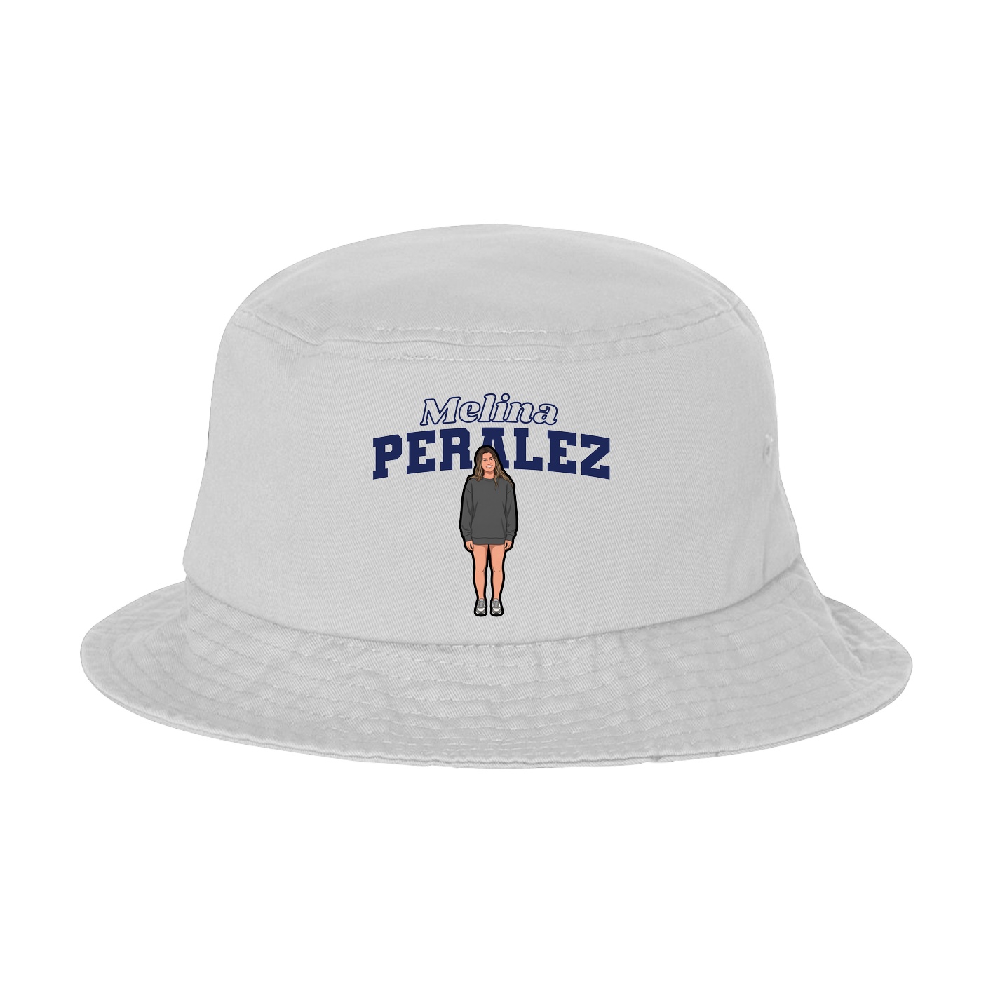 Bucket Cap — Name Arch in White