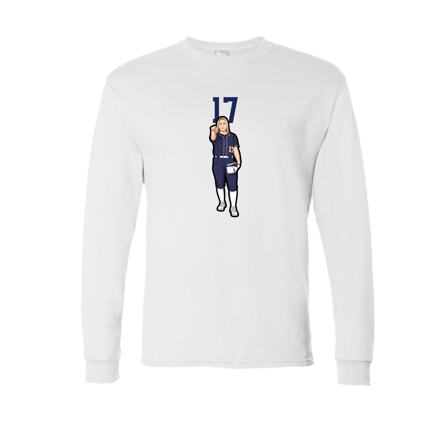 Long Sleeve Tee — Number Top in White
