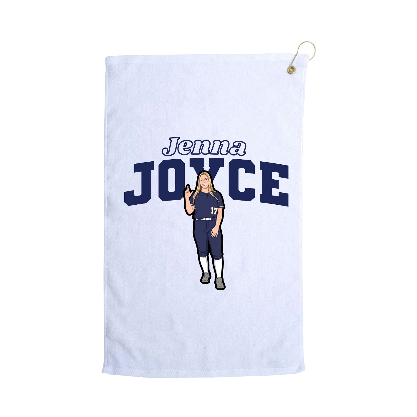 Golf Towel — Name Arch in White