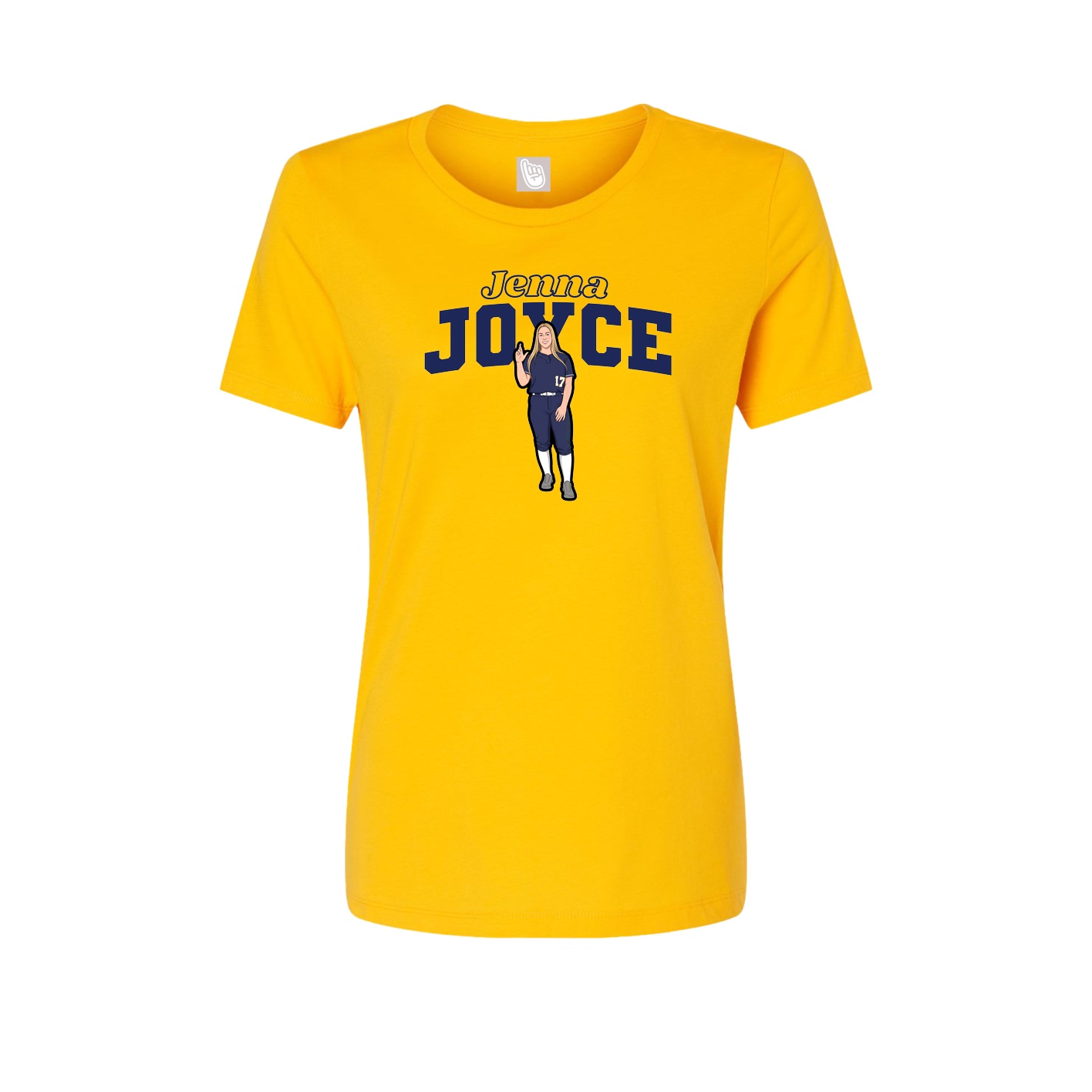 Fitted Women's Tee — Name Arch in Gold