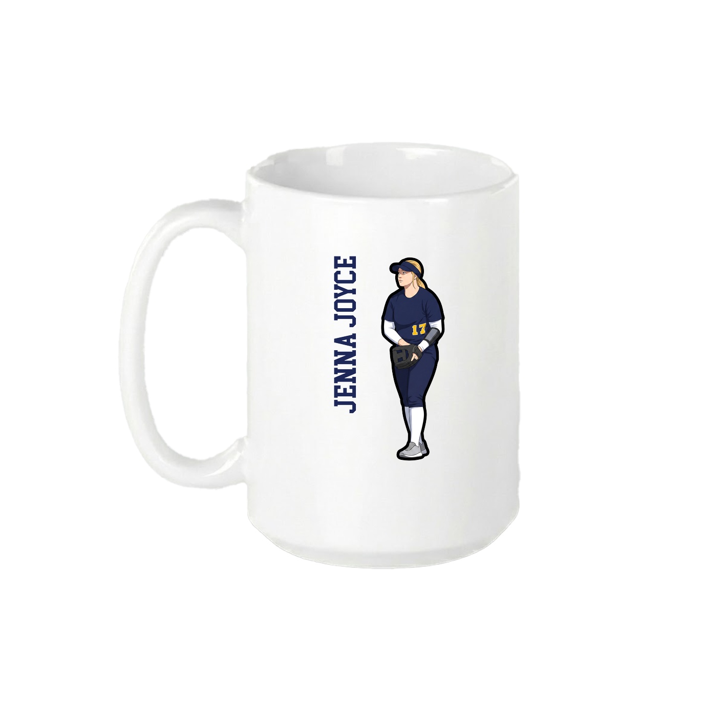 15oz Coffee Mug — Name Vertical in White