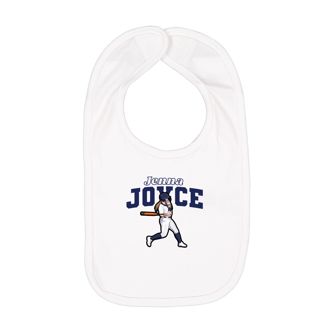 Infant Bib — Name Arch in White