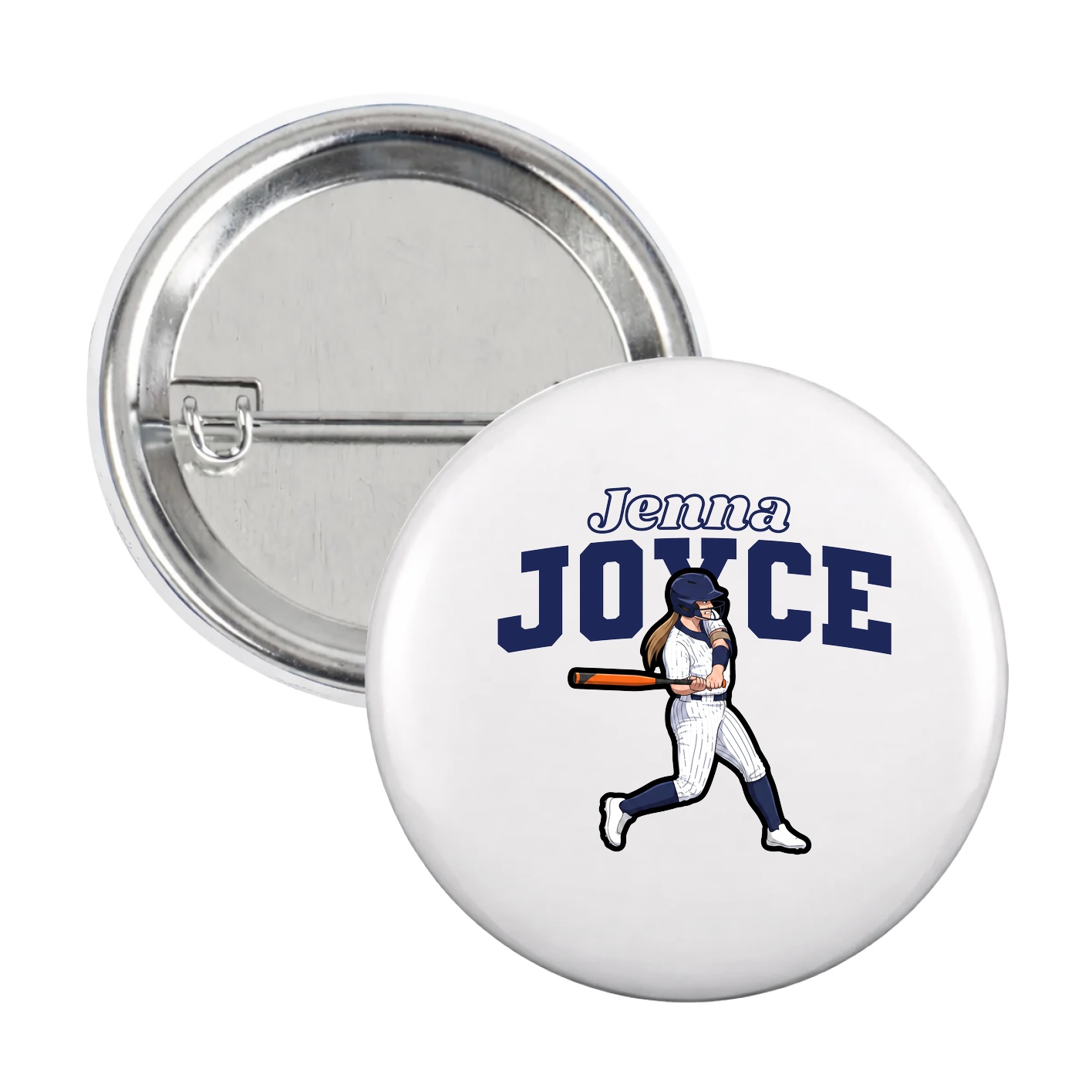 Game Day Button — Name Arch in White