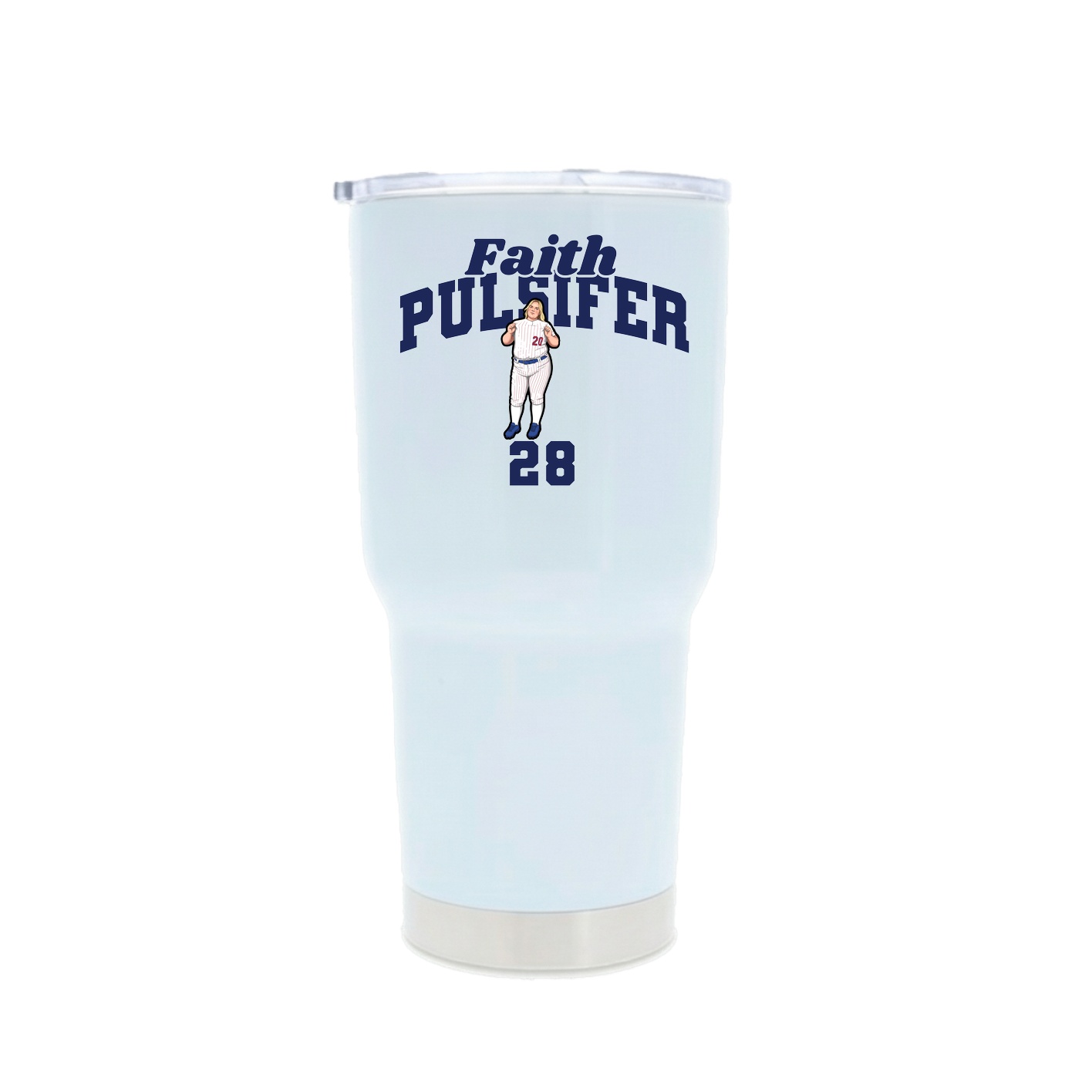 30oz Stainless Steel Tumbler — Signature Arch in White