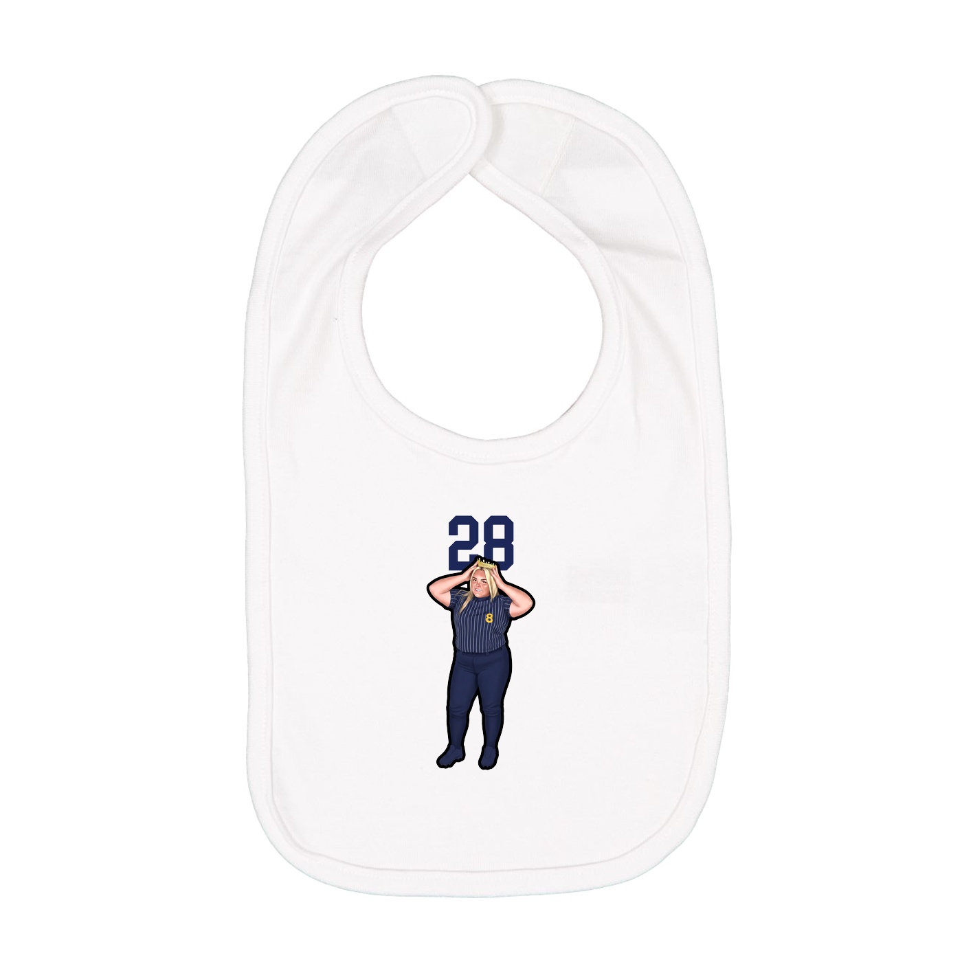 Infant Bib — Number Top in White