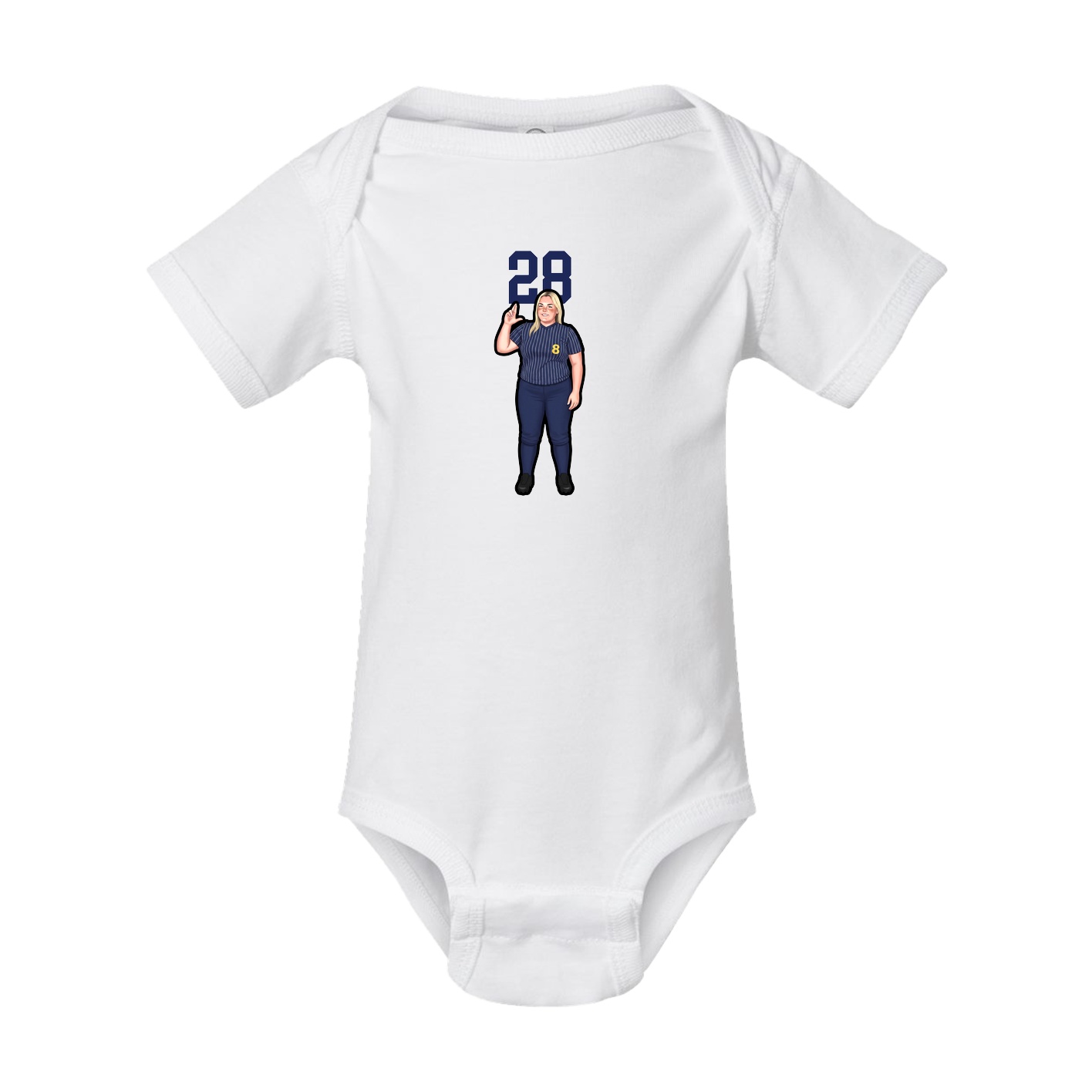 Baby Onesie — Number Top in White