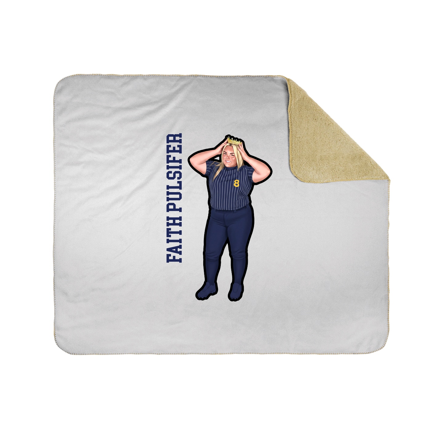 Throw Blanket — Name Vertical in White